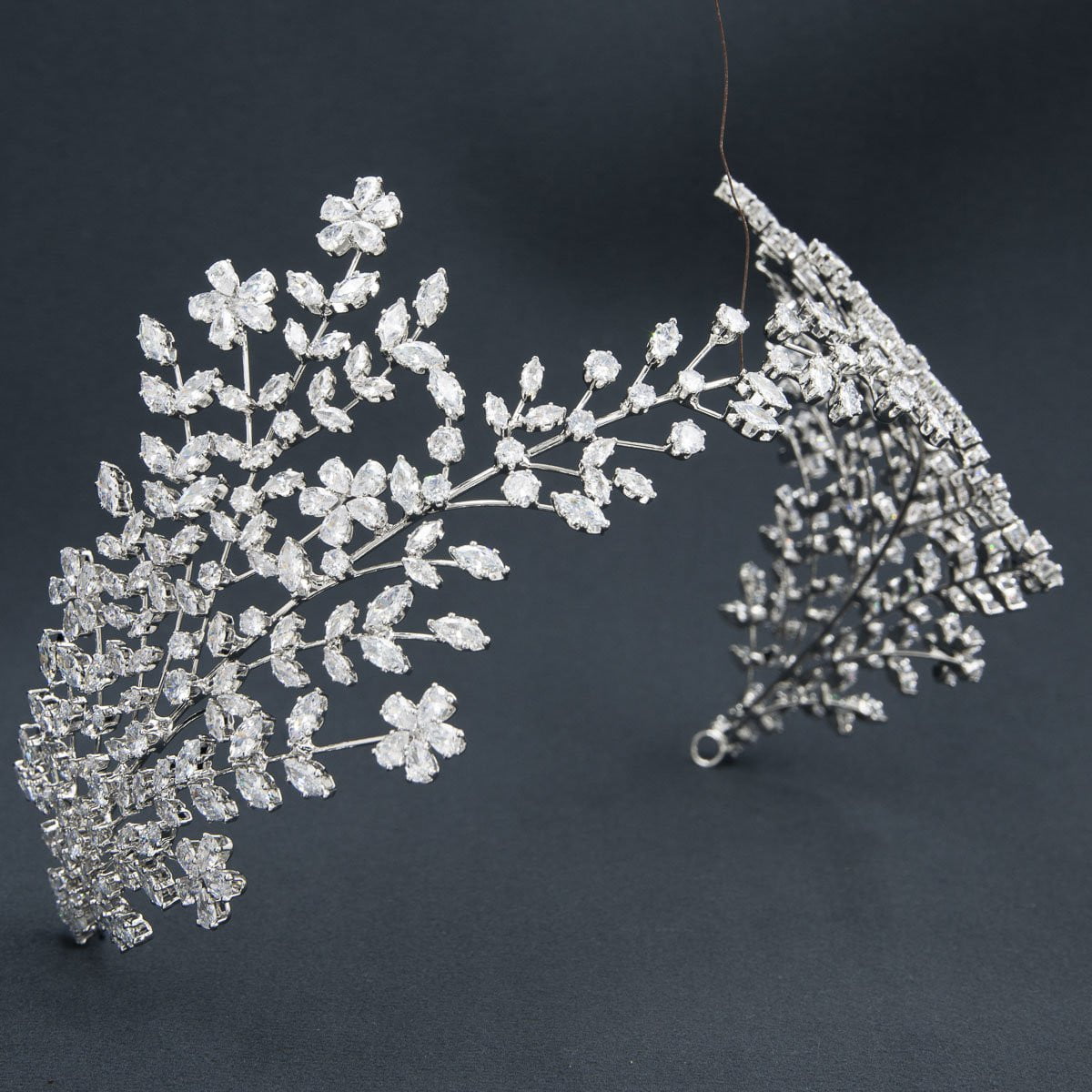 3/4 Round Cubic Zirconia Bridal Wedding Headband - Sparkling Tiara Hairband for Women (HG115) | Perfect for Bridal Showers, Weddings & Special Occasions
