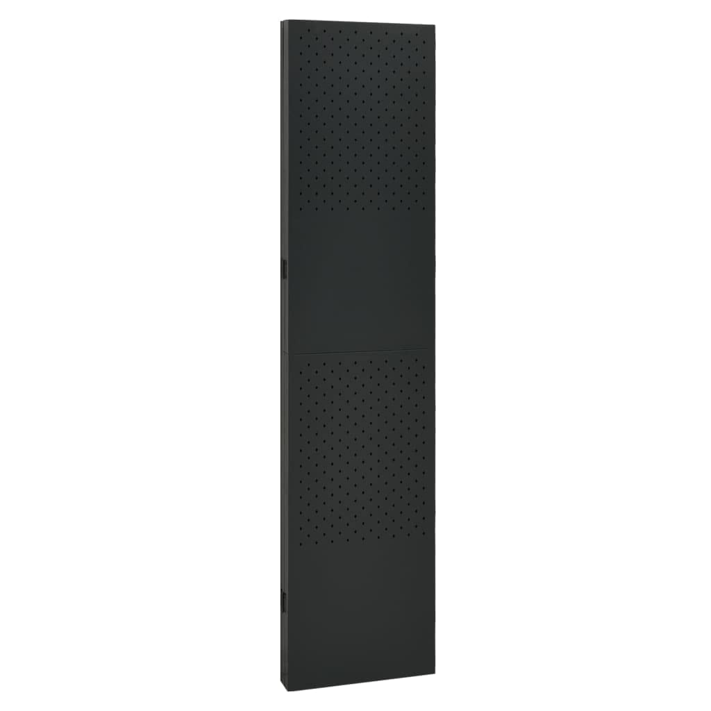 CHARMMA 4-Panel Black Steel Room Divider Screen - 63