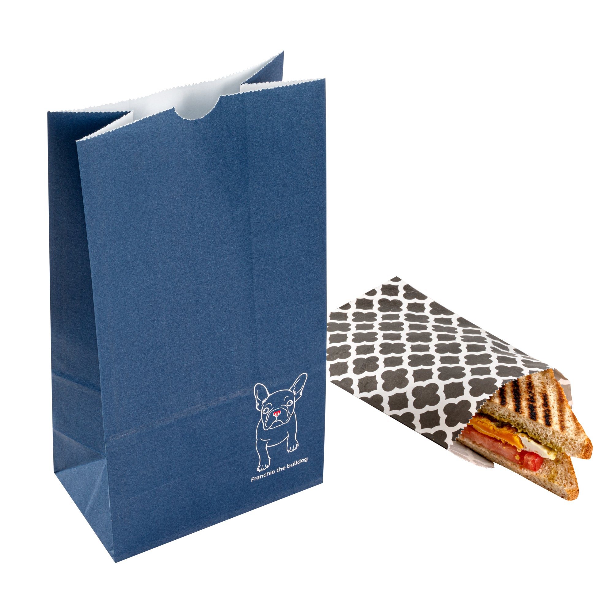 Frenchie Paper Bags 6lb - 6x3.5x10.75 Inches - Pack of 100 | Eco-Friendly Takeout Bags for Restaurants, Bakeries & Catering Events