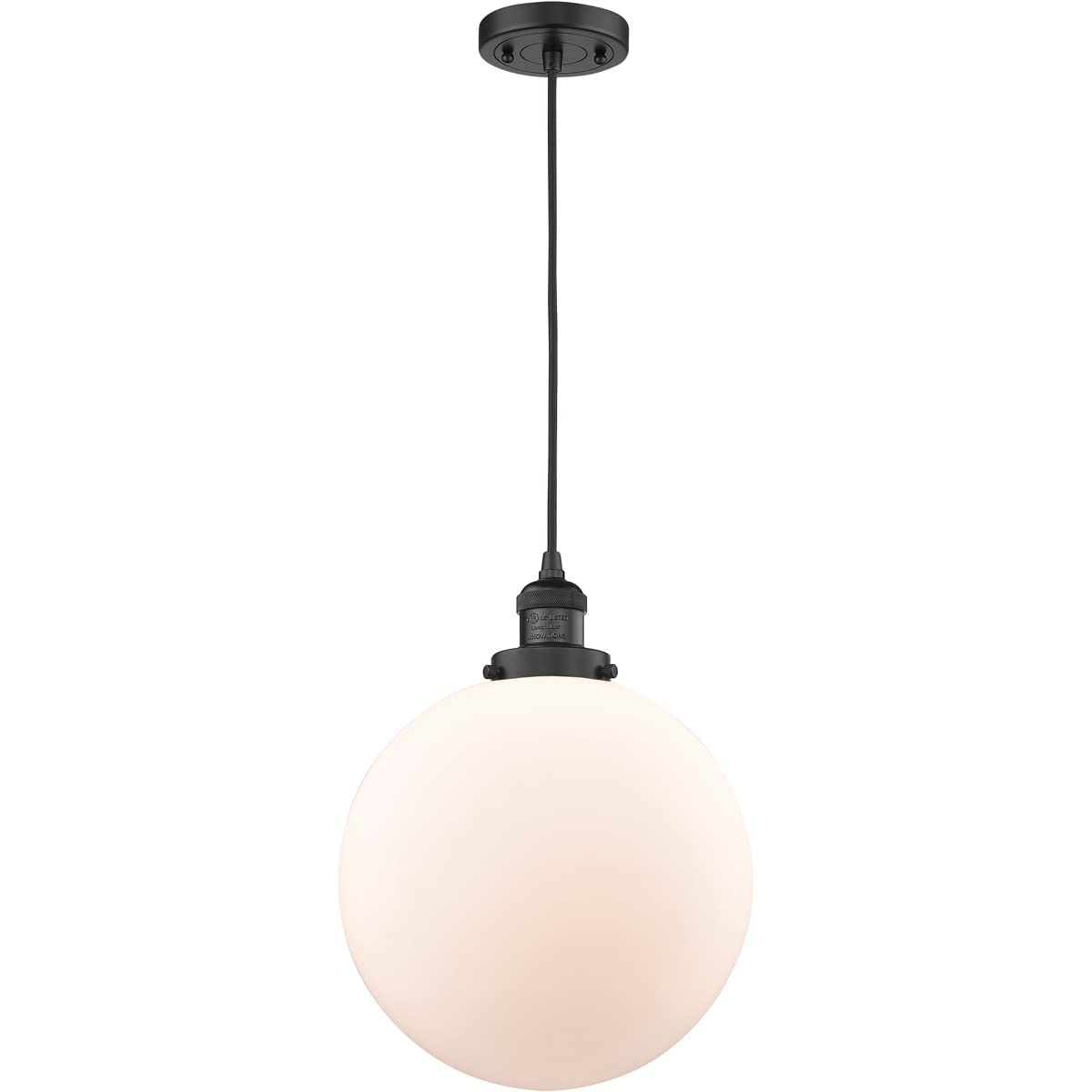 201C-BK-G201-12-LED Matte Black Bare Bulb Cord Set with 1 Light - Perfect for Vintage Lighting, Industrial Decor, and DIY Home Projects