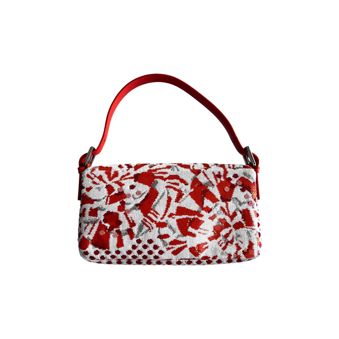 Fendi Selleria Sequin Baguette Bag - Luxury Crossbody Purse for Women | Perfect for Parties, Weddings & Evening Events