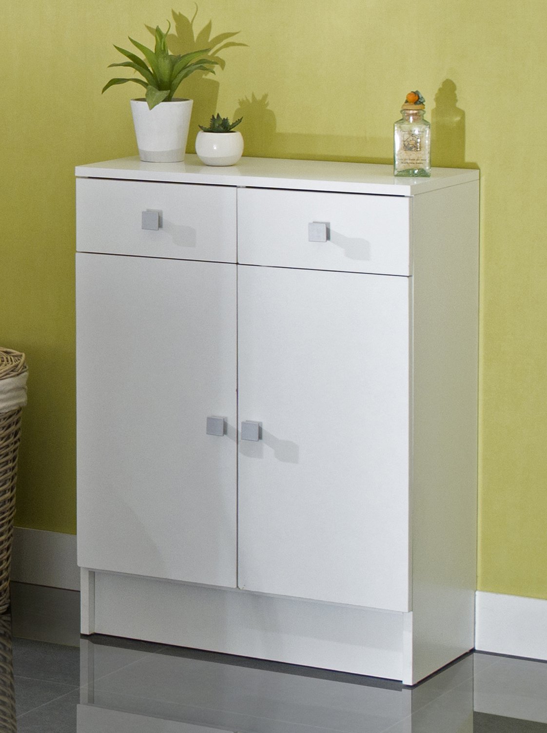 Temahome White Junior Storage Bathroom Cabinet with Adjustable Shelves - Perfect for Small Bathrooms, Kids' Rooms & Closet Organization