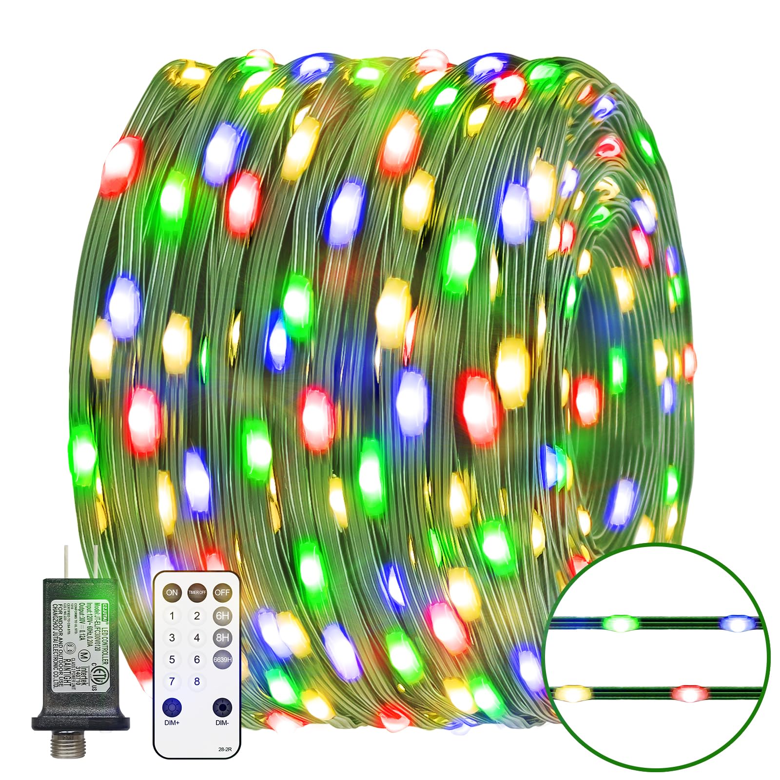 800 LED Christmas Lights Outdoor - 262 FT String Lights with 8 Modes & Timer, Waterproof Twinkle Fairy Lights for Xmas Tree, Yard, Patio, Wedding, Holiday Party Decorations (Multicolor) - Perfect for Indoor/Outdoor Holiday Decor, Garden Lighting, and Festive Events