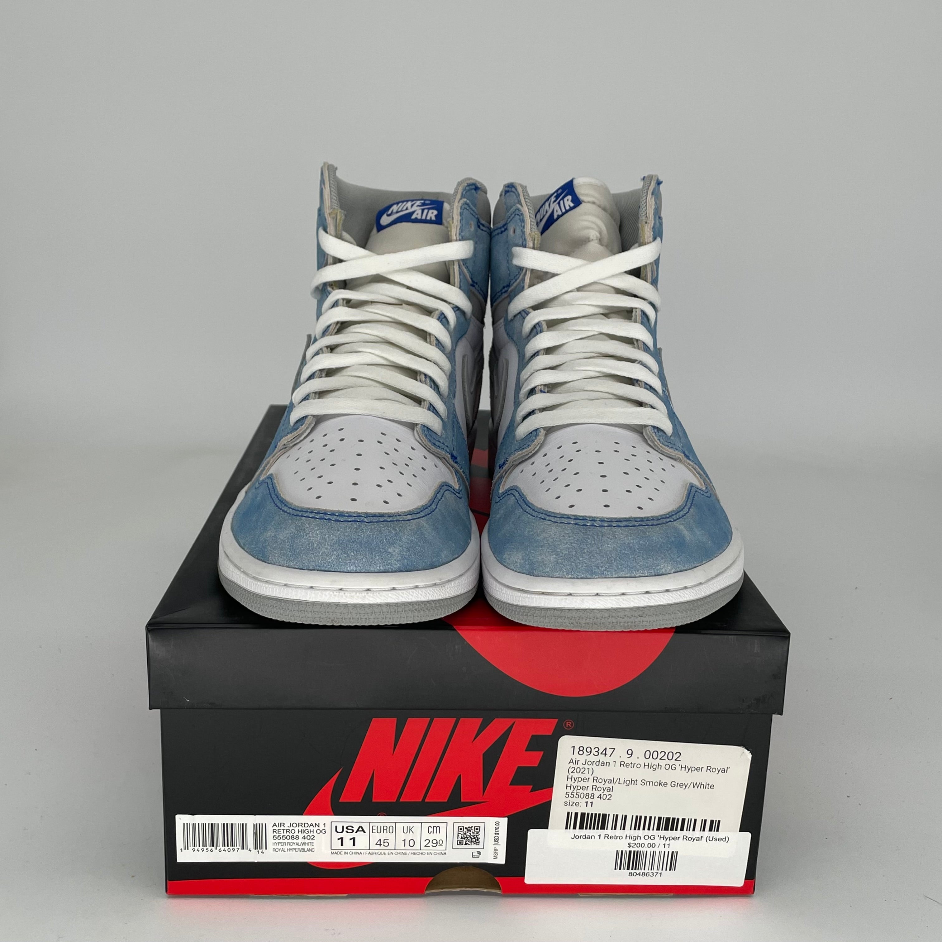 AIR JORDAN 1 HYPER ROYAL Men's Basketball Shoes Size 11 - 555088-402 | Retro High Tops for Streetwear & Sneaker Collection | Perfect for Casual Wear, Sports & Fashion Outfits