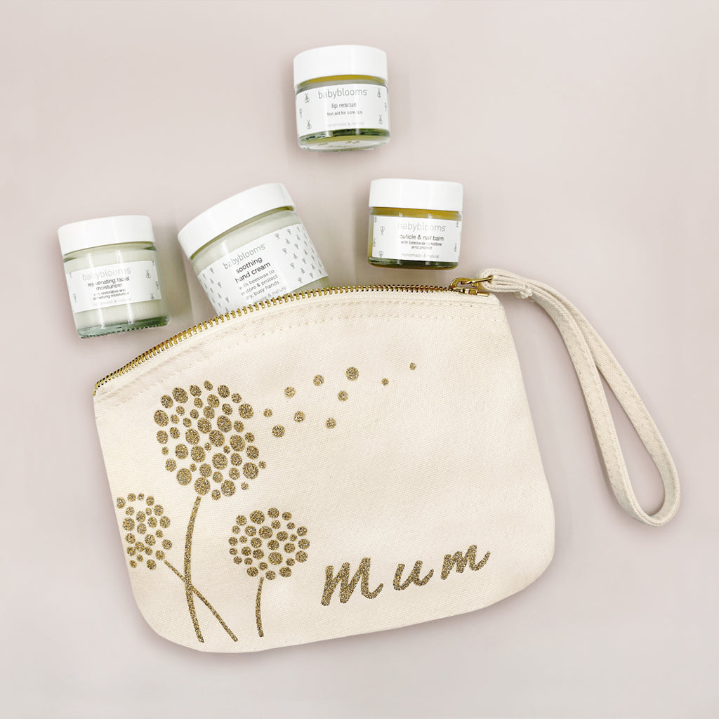 Natural Dandelion Skincare Pouch for Mom - Organic Facial Care Gift Set - Perfect for Mother's Day, Birthdays & Self-Care Moments