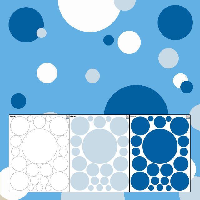 Polka Dot Wall Decals - Blue, Baby Blue & White Removable Stickers for Nursery, Kids Room & Home Decor - Perfect for Bedroom, Playroom & DIY Wall Art Projects