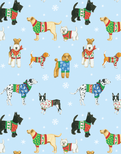Bundled Up Dogs Scalloped Tissue Paper - Decorative Gift Wrapping Paper for Birthdays, Parties & Holidays - Perfect for DIY Crafts, Scrapbooking & Home Decor