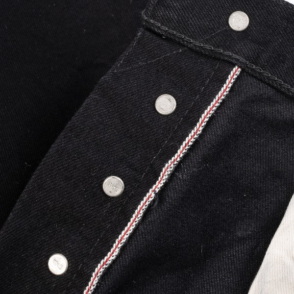 Iron Heart IH 888S 14oz Selvedge Denim Jeans - Medium/High Rise Tapered Cut in Black/Black | Premium Raw Denim for Workwear & Motorcycle Riding