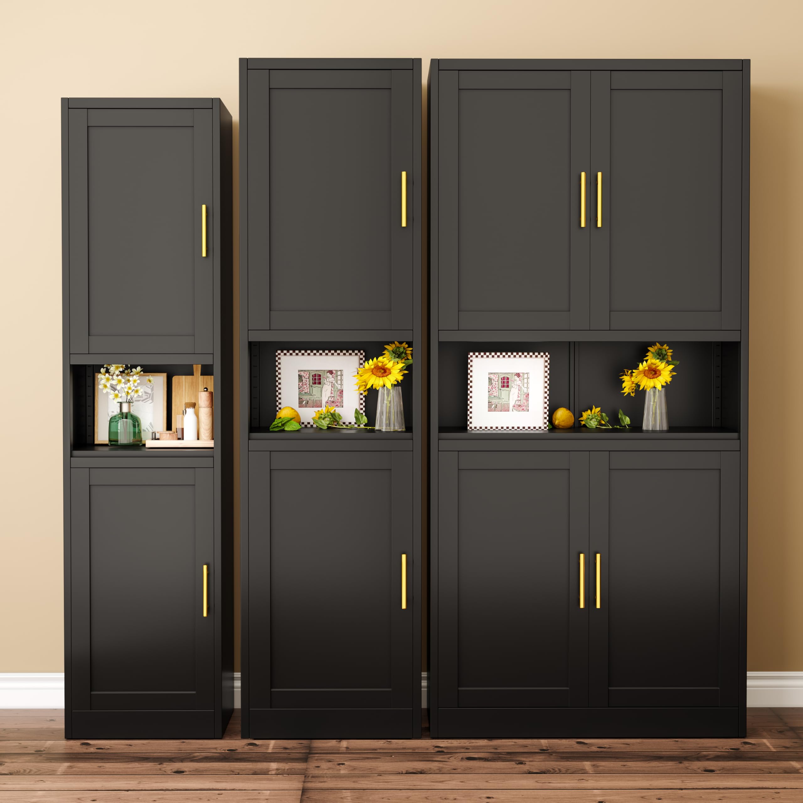 2-Door Metal Storage Cabinet, 6-Tier Tall Steel Pantry Cabinet 70.87