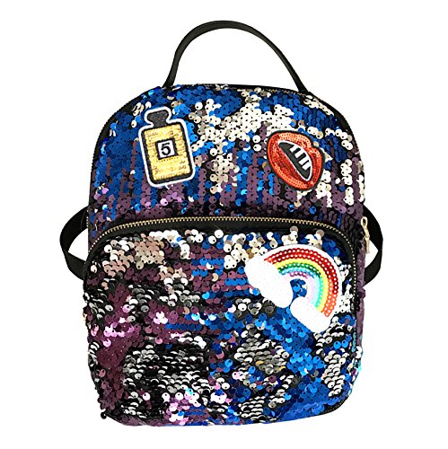 Aibearty Small Sequin Leather Backpack for Women - Stylish Casual Daypack for Work, School & Travel | Durable Vegan Leather Purse with Sparkly Rhinestones