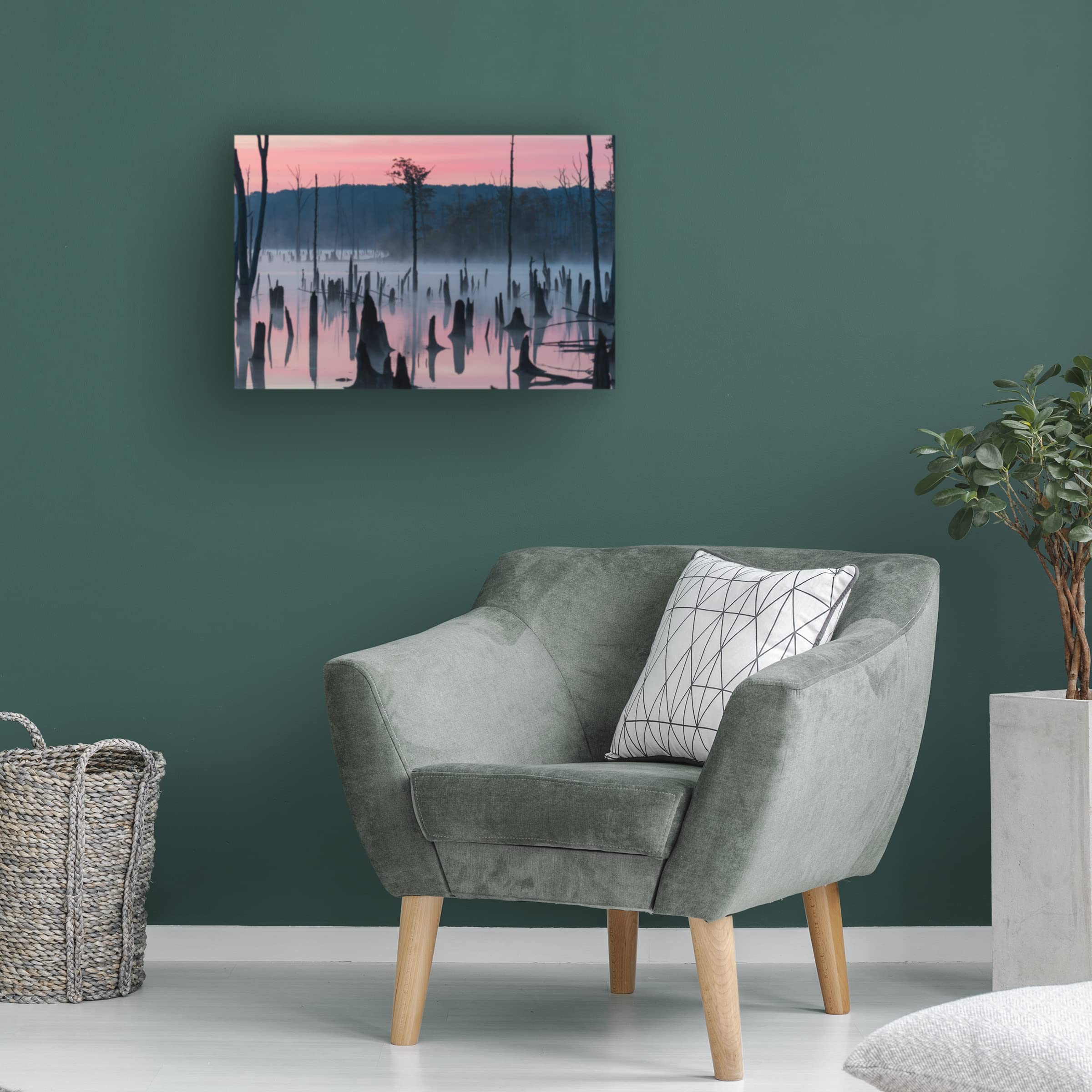 Trademark Fine Art 'Lake At Morning 2' Canvas Wall Art by Austin - Stunning Landscape Painting for Living Room, Bedroom & Office Decor