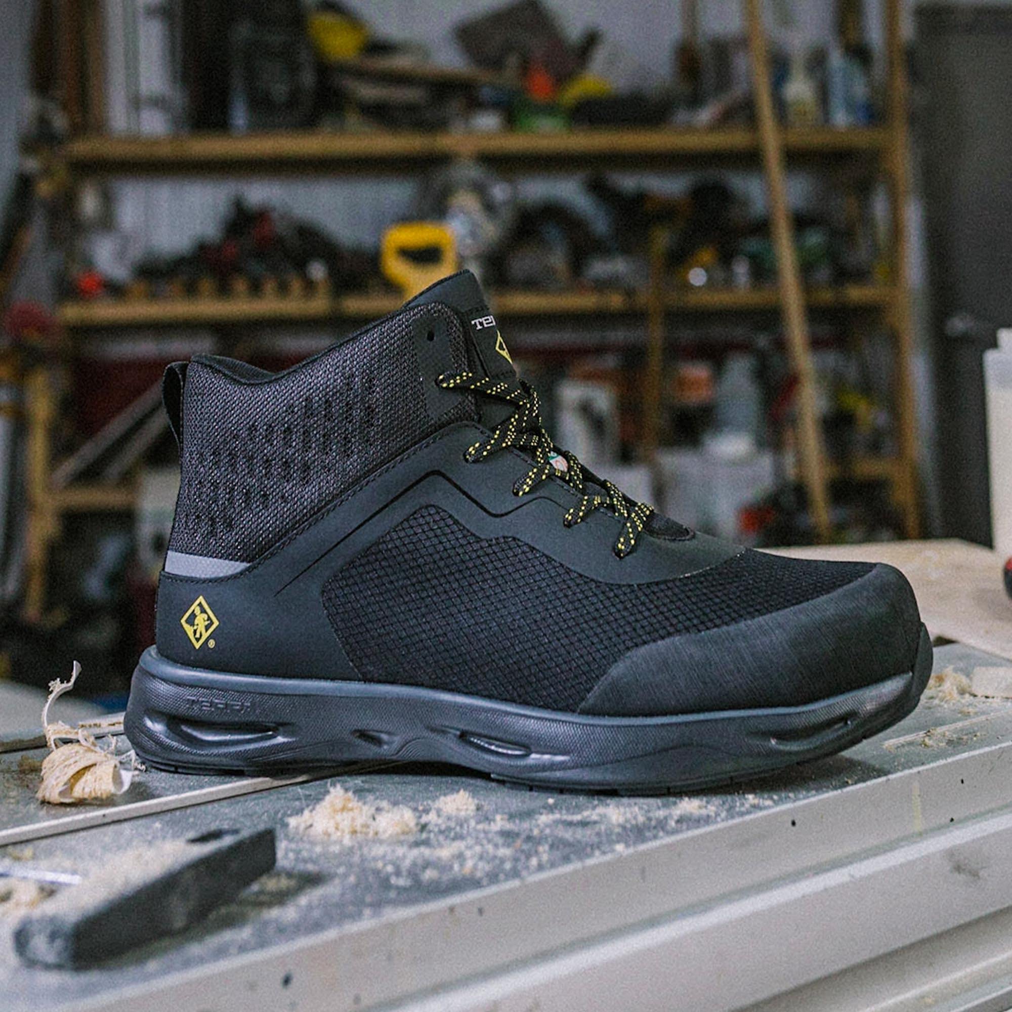 Terra Men's Lites Mid Nano Composite Toe Athletic Work Shoes - Lightweight Safety Footwear for Construction, Warehouse & Industrial Workers - OSHA Compliant for Workplace Protection