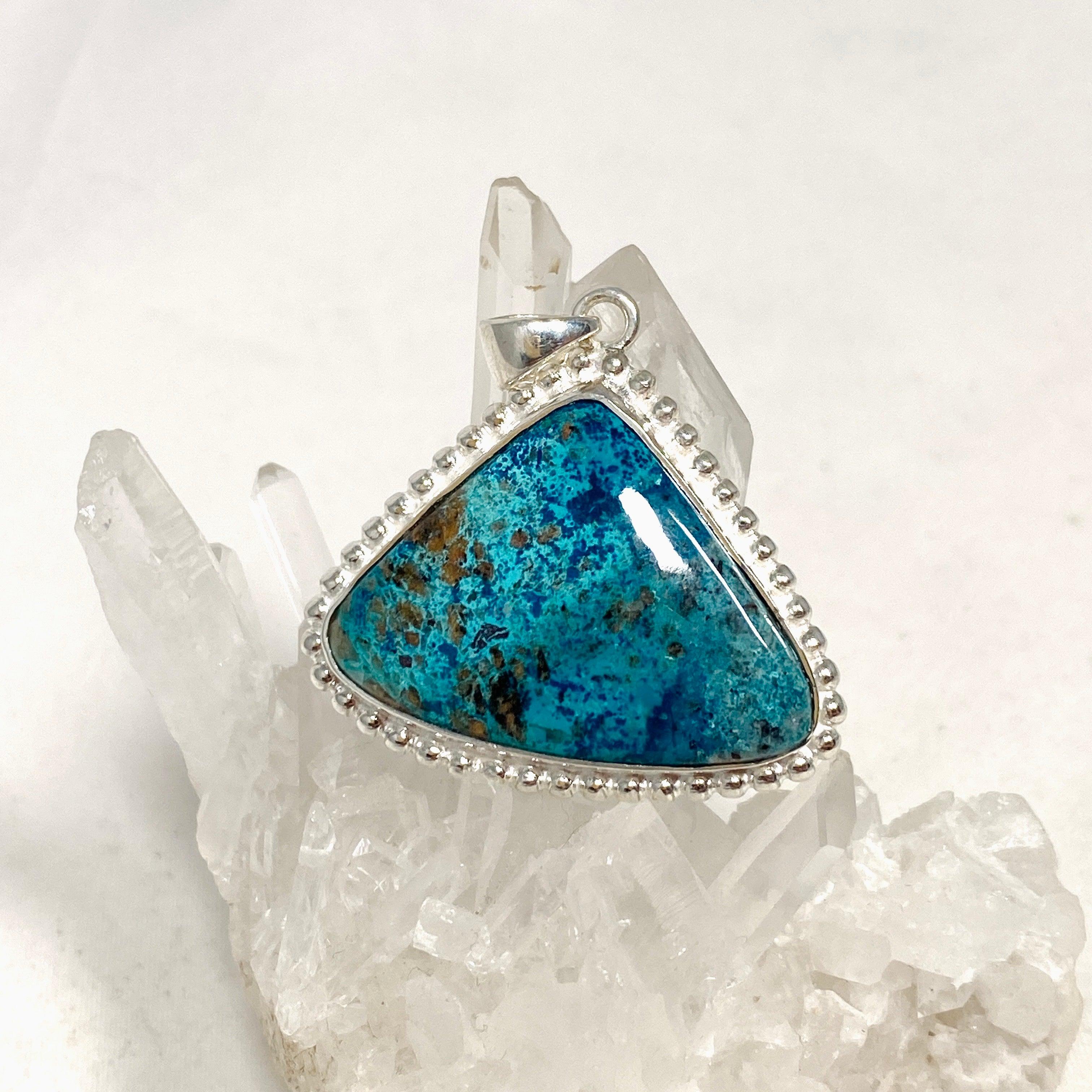Shattuckite Teardrop Pendant Necklace in Sterling Silver - Handmade Bohemian Jewelry for Women | Perfect for Spiritual Healing, Meditation & Boho Fashion