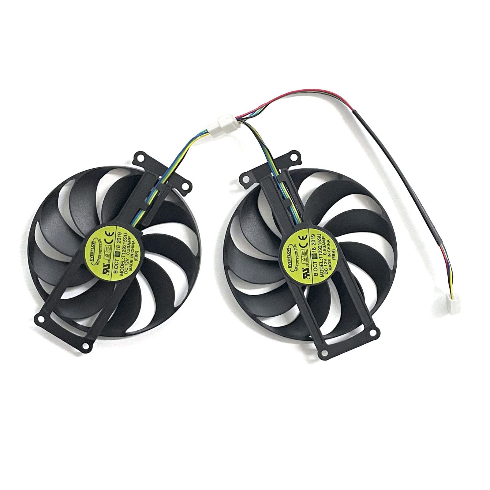 FDC10H12S9-C T129215SU 6-Pin Replacement GPU Cooling Fan for ASUS RTX 2060 Super, GTX 1660/1660Ti Dual EVO OC, RTX 2070 Graphics Cards - Perfect for Gaming PC Upgrades & DIY Computer Repairs
