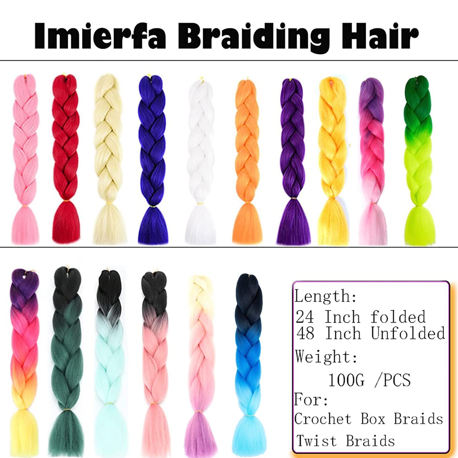 Ombre Braiding Hair Extensions - Mint Green & Black 24