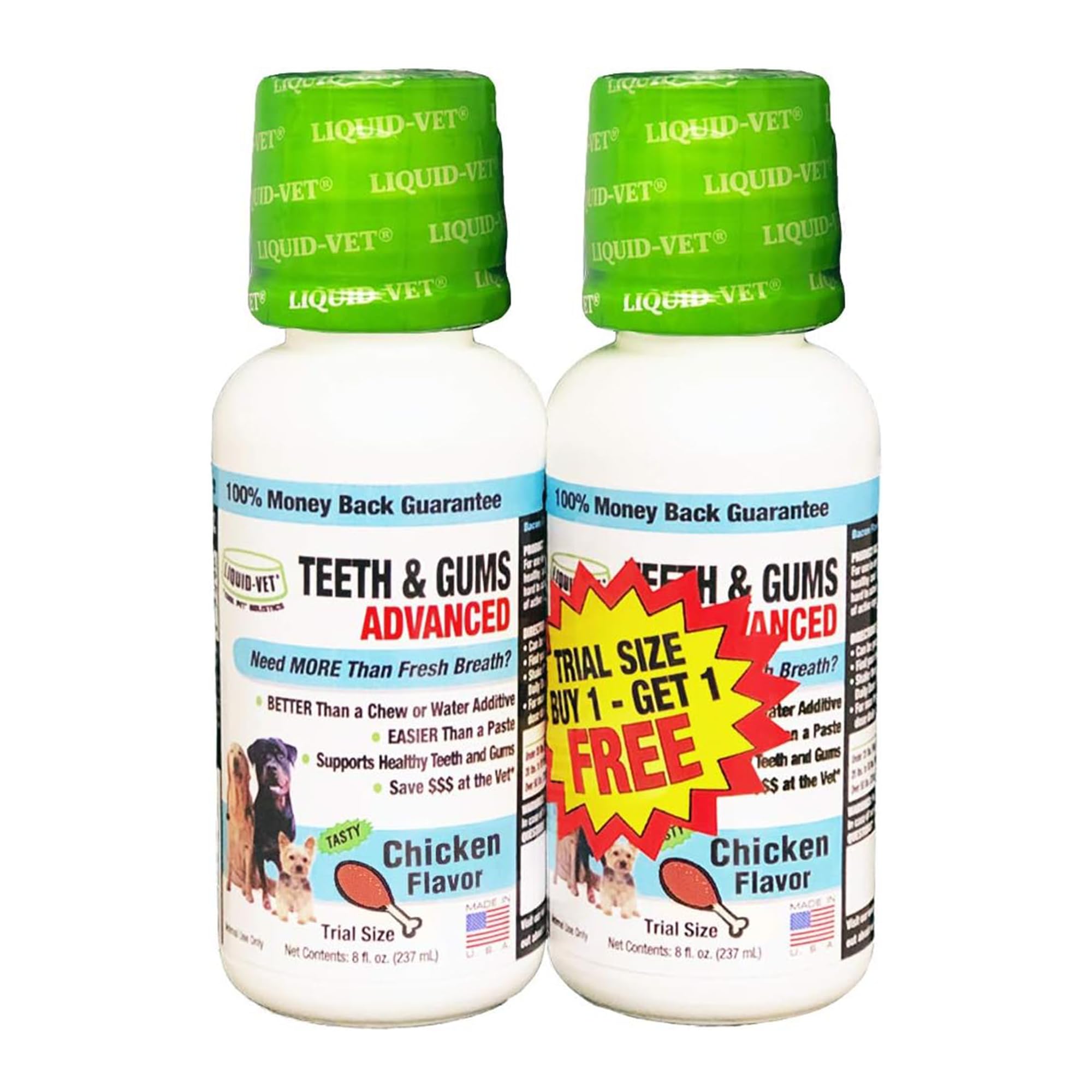Cool PET Holistics K9 Advanced Dental Care Formula for Dogs - Teeth & Gum Health Supplement, Chicken Flavor, 8 oz BOGO Trial Pack | Supports Fresh Breath & Plaque Control for Small & Large Breeds - Perfect for Daily Oral Care Routine