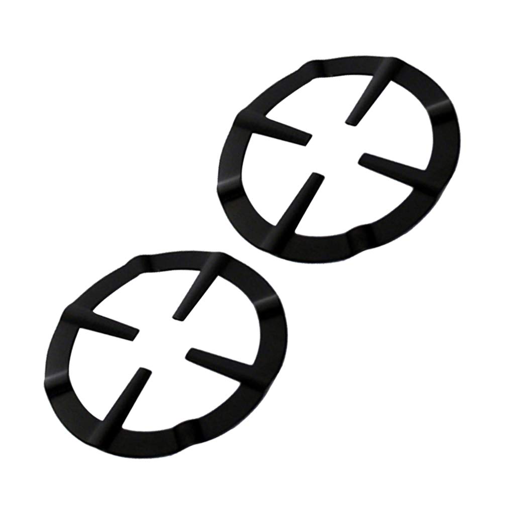 **Black Iron Wok Ring Stove Trivets - 2-Pack Gas Cooktop Support Stand for Pans, Milk Pots & Kitchen Accessories - Perfect for Gas Burner Hobs & Stovetop Cooking**