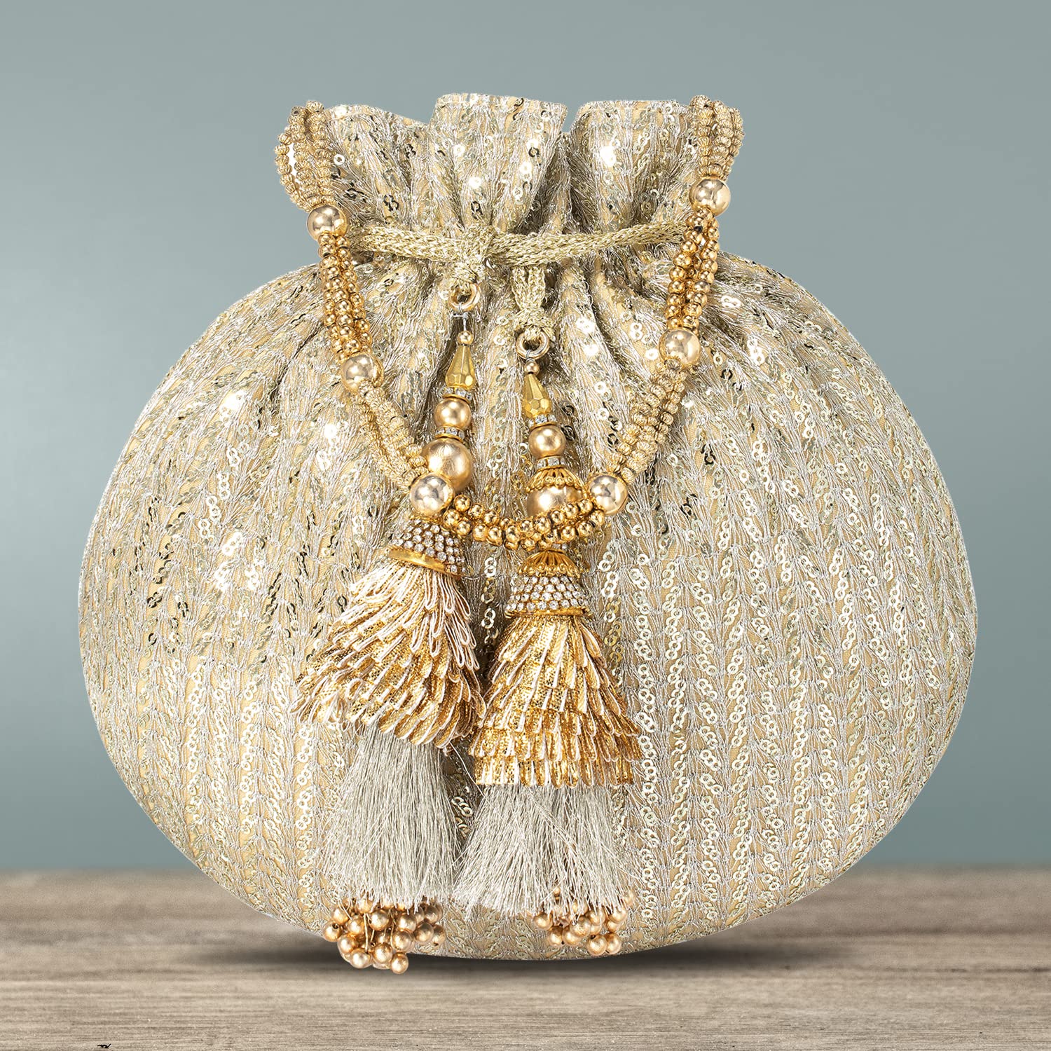 **Aheli Stylish Potli Bags for Women – Elegant Evening Clutch, Ethnic Bride Purse with Drawstring – Perfect for Weddings, Parties & Festive Occasions**