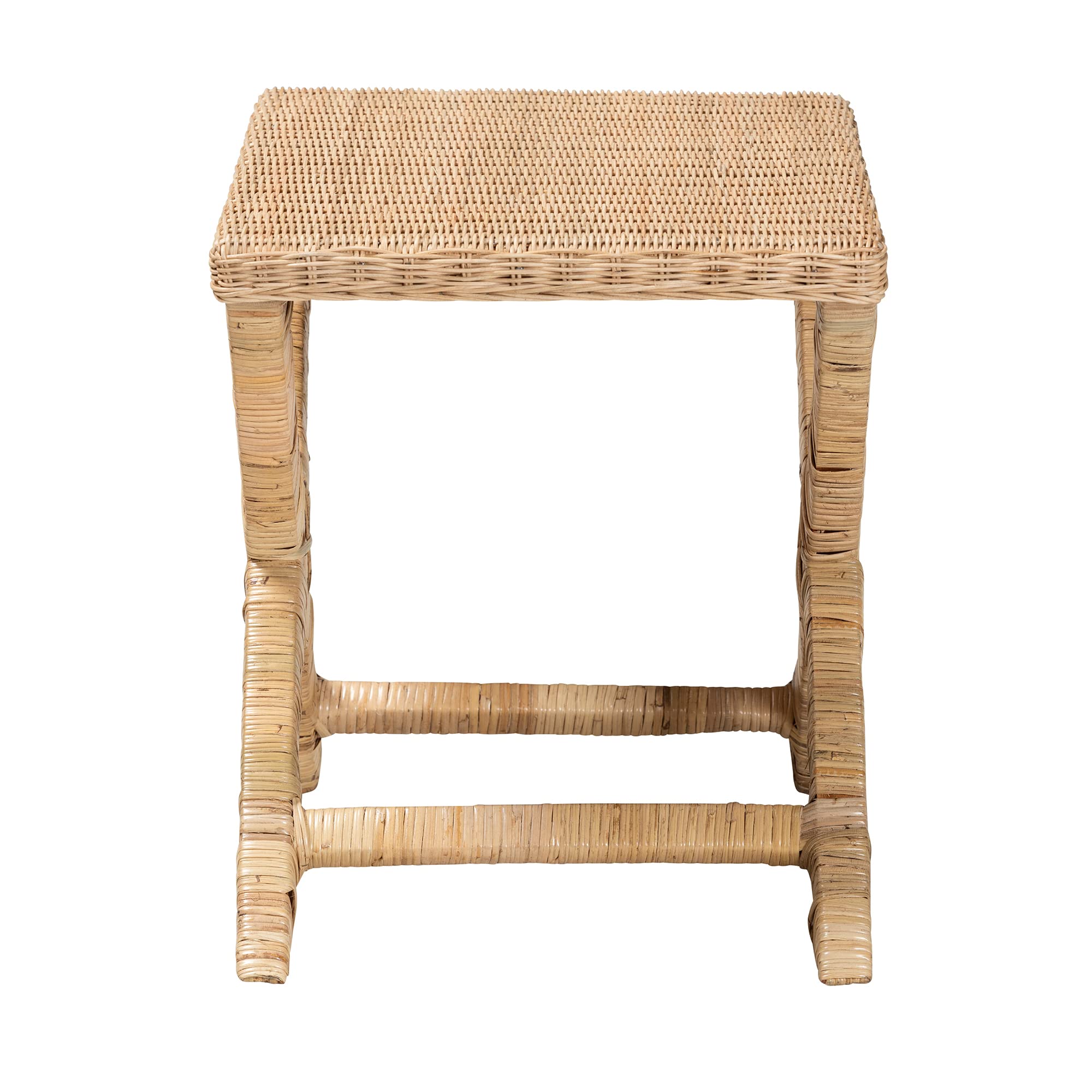 Natural Rattan Accent Bench - Handwoven Bali & Pari Style - Boho Chic Home Decor - Perfect for Living Room, Bedroom, or Patio Seating