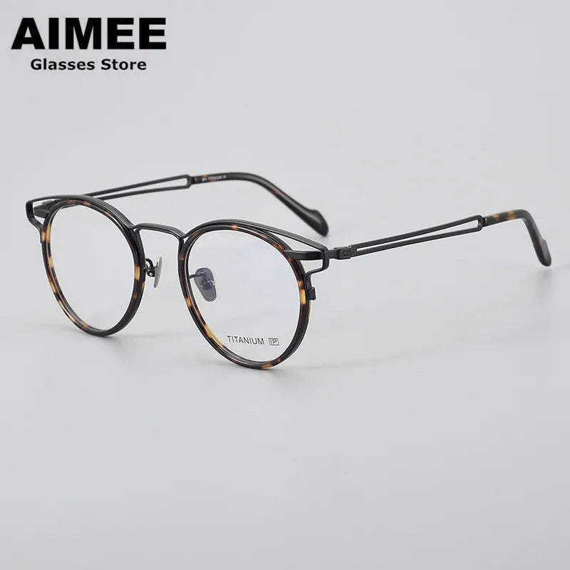 Stylish Aimee Unisex Full Rim Oval Titanium Acetate Eyeglasses Frame 19061 - Lightweight & Durable for Work, Reading & Everyday Wear