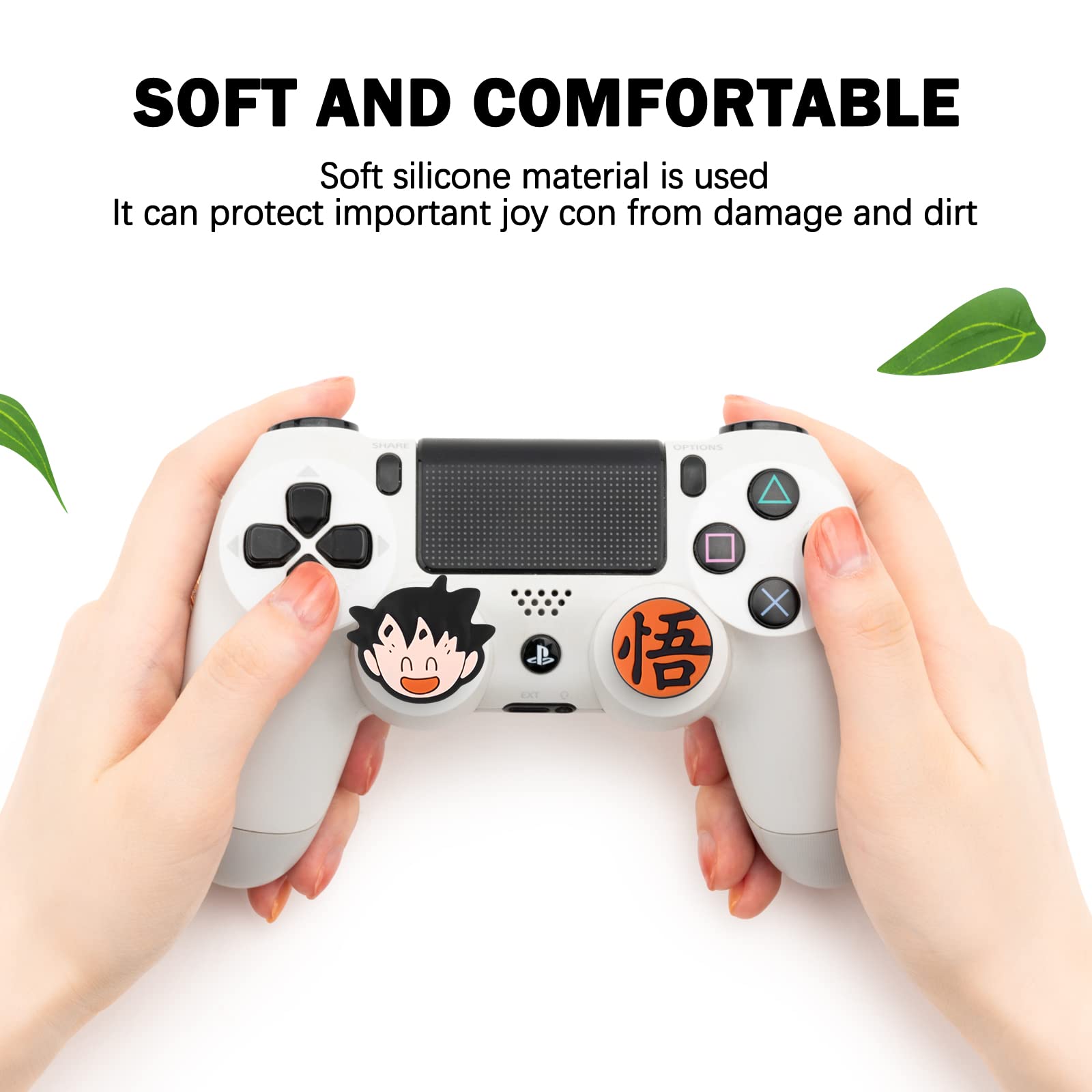 DLseego Anime Superman Thumbstick Grip Caps for PS5 PS4 Xbox 360 Xbox One Controller - 4PCs Joystick Protective Cover Set with Cute Design - Perfect for Gaming, Streaming & Esports