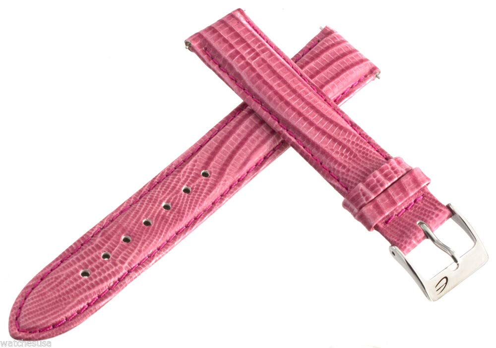 Elini 18mm Pink Genuine Leather Watch Band Strap Replacement for Apple Watch & Fitbit - Soft Comfortable Adjustable Wristband for Women, Perfect for Workout, Office & Everyday Wear