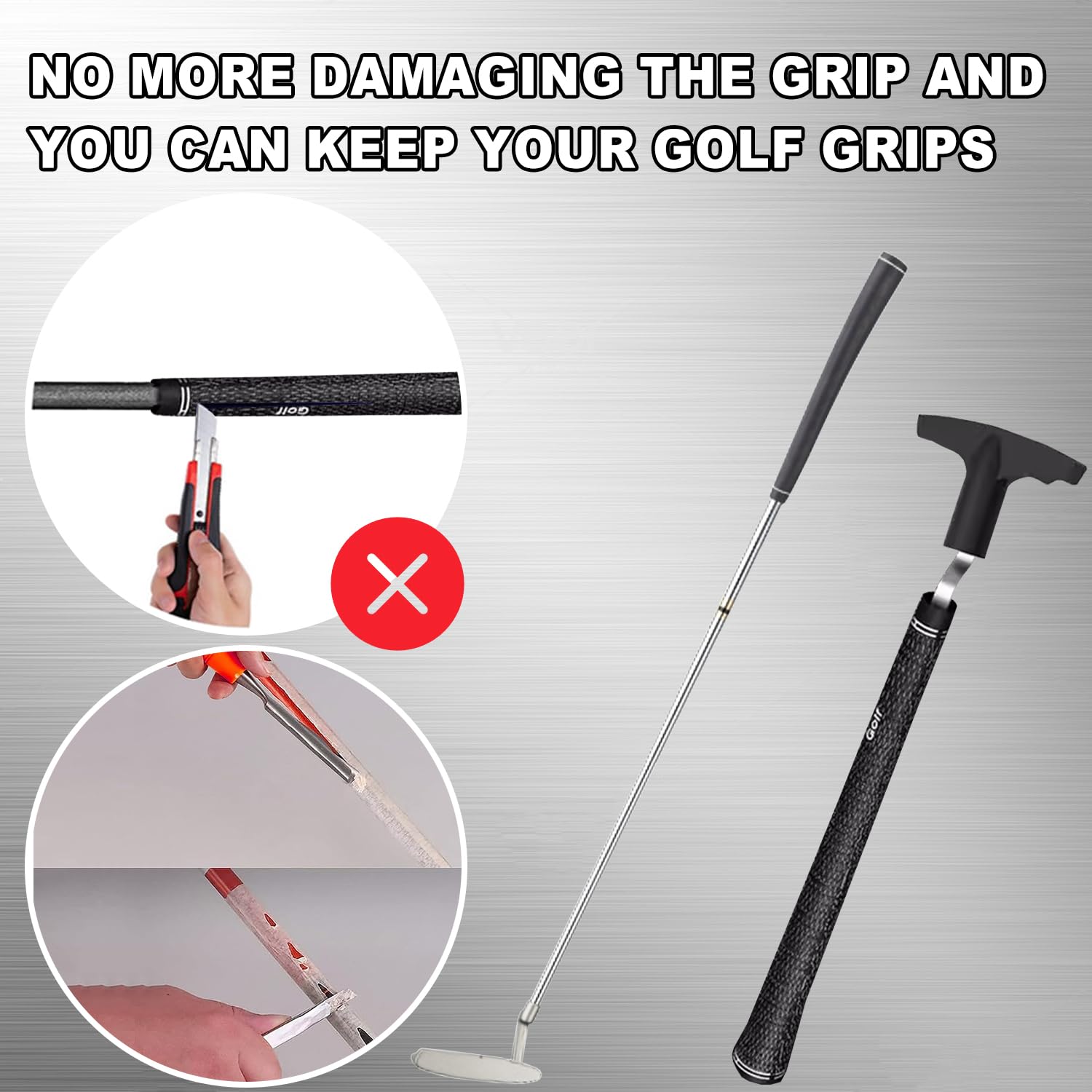 Premium Golf Grip Removal Tool with V-Groove Design - 11