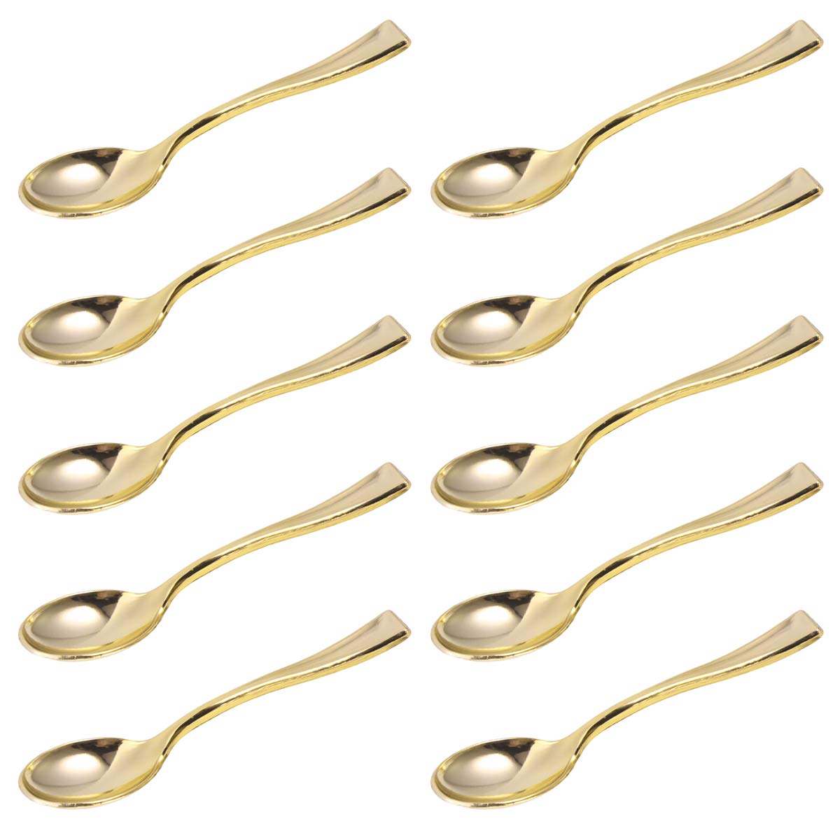 80Pcs Mini Plastic Disposable Spoons - Gold Dessert Spoons for Cake, Ice Cream, Party & Home Use | Perfect for Catering, Weddings, Birthday Celebrations & Coffee Shops