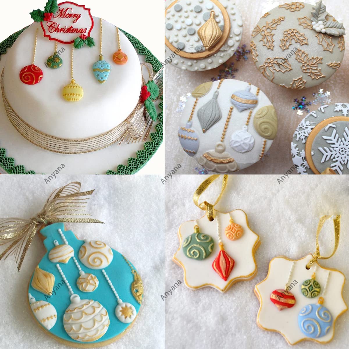Christmas Ornament Silicone Baking Molds - XMAS Holiday Cake Decorating Tools, Fondant & Gumpaste Cupcake Toppers, Non-Stick Resin Clay Chocolate Candy Molds (Hot Air Balloon Design) - Perfect for Holiday Baking, Party Treats & DIY Craft Projects