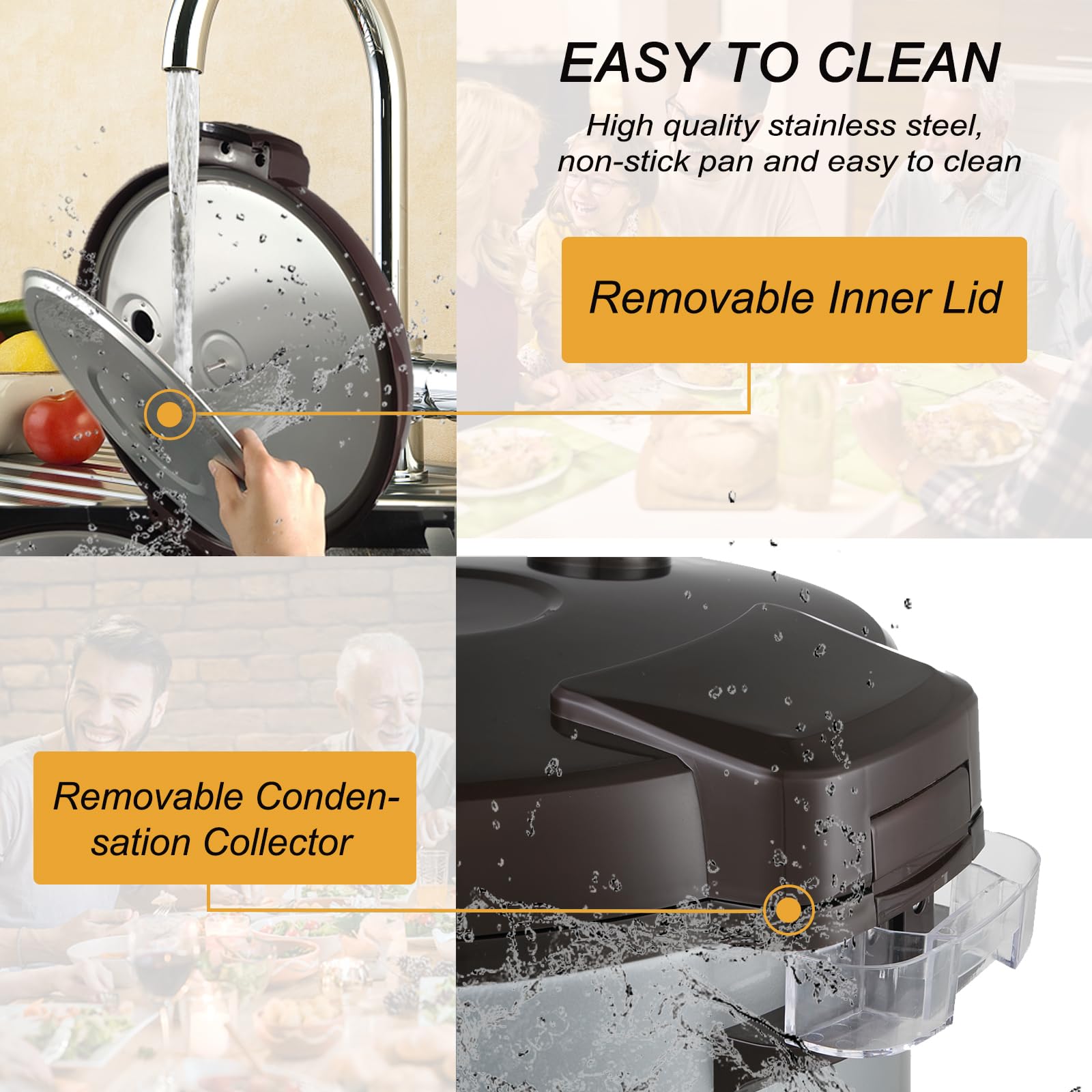 13.8QT Commercial Large Rice Cooker & Food Warmer - 65 Cups Capacity, 1350W Multi-Function Electric Sushi Rice Cooker with LED Display & Timer Setting (30 Min-24 Hrs Smart Preset) - Perfect for Restaurants, Catering & Large Family Gatherings