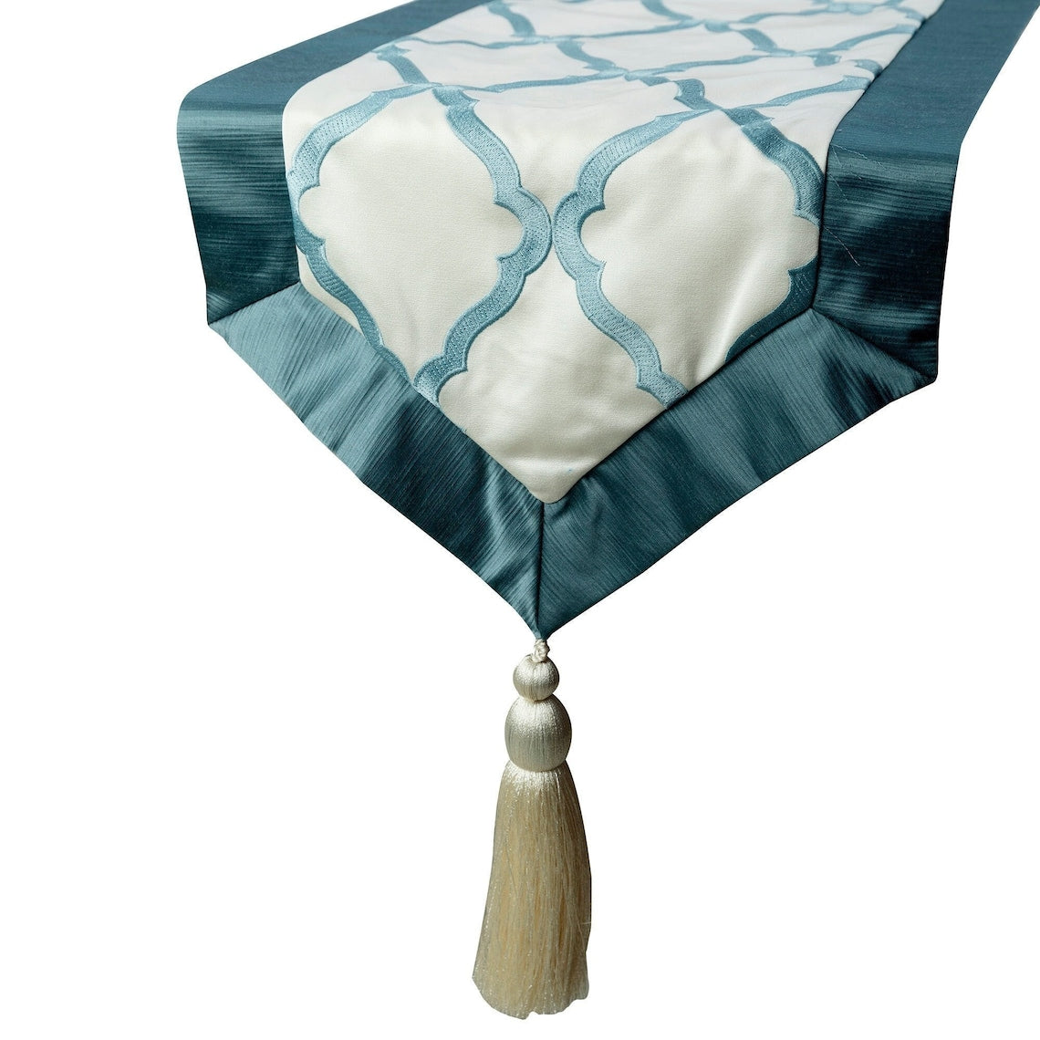 Adonia Blue Satin Decorative Table Runner - Elegant Dining Table Decor for Weddings, Parties & Holiday Celebrations
