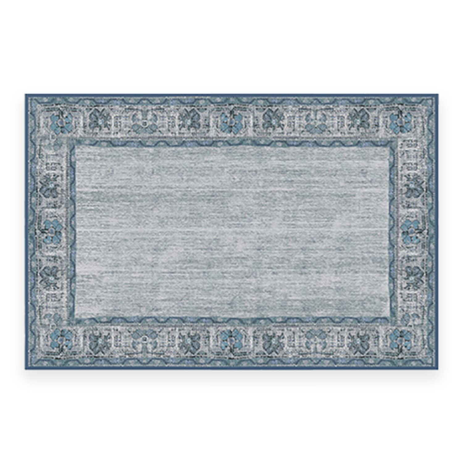 Washable 2x3 Area Rug - Zinnia Blue Non-Slip Ruggable Rug for Living Room, Bedroom, Kitchen, Office & Classroom | Premium Home Decor with Gripper Pad | Perfect for High-Traffic Areas & Pet-Friendly Spaces