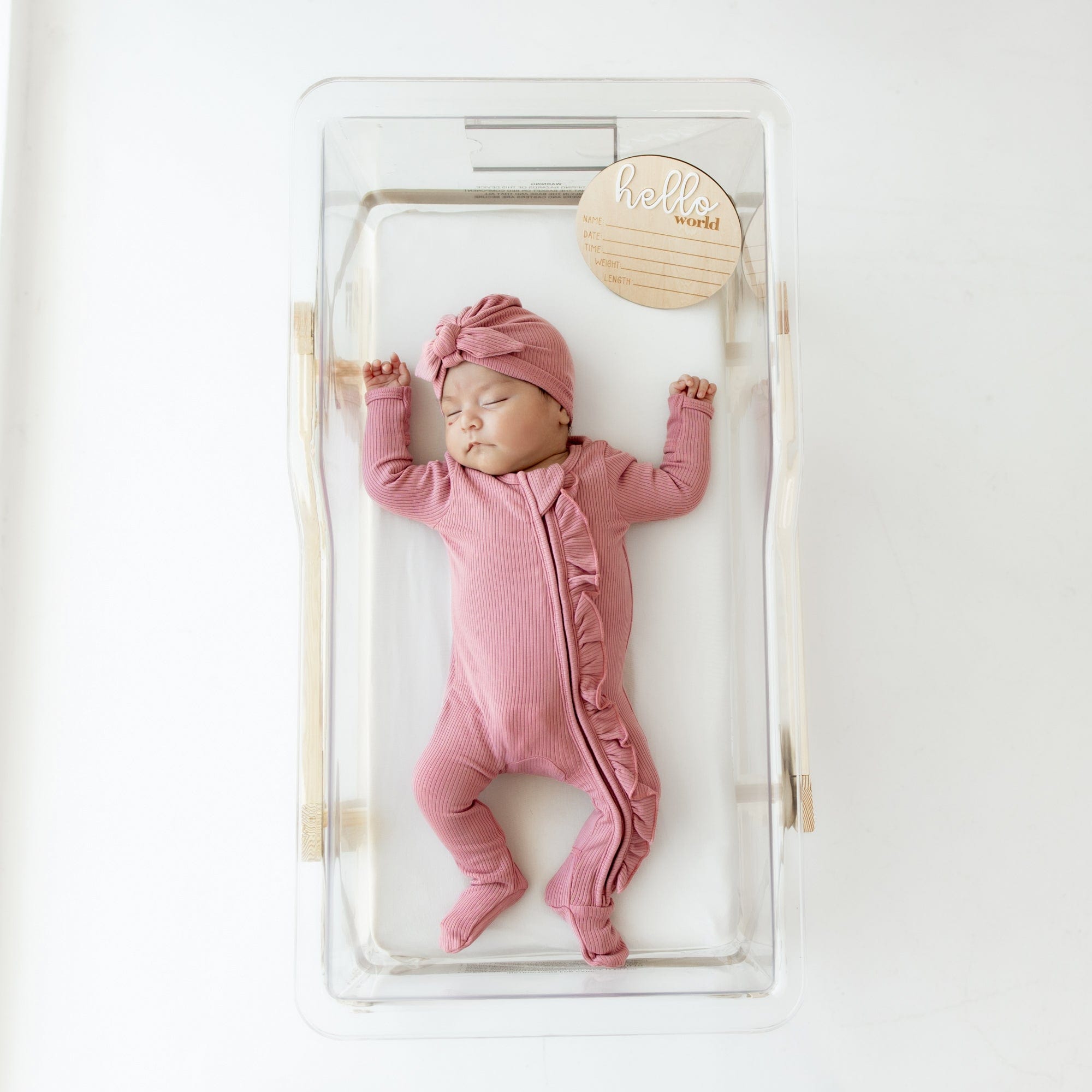 Stylish Ribbed Ruffle Zipper Footie Pajamas in Apple Blossom - Cozy Baby Sleepwear for Nursery & Playtime