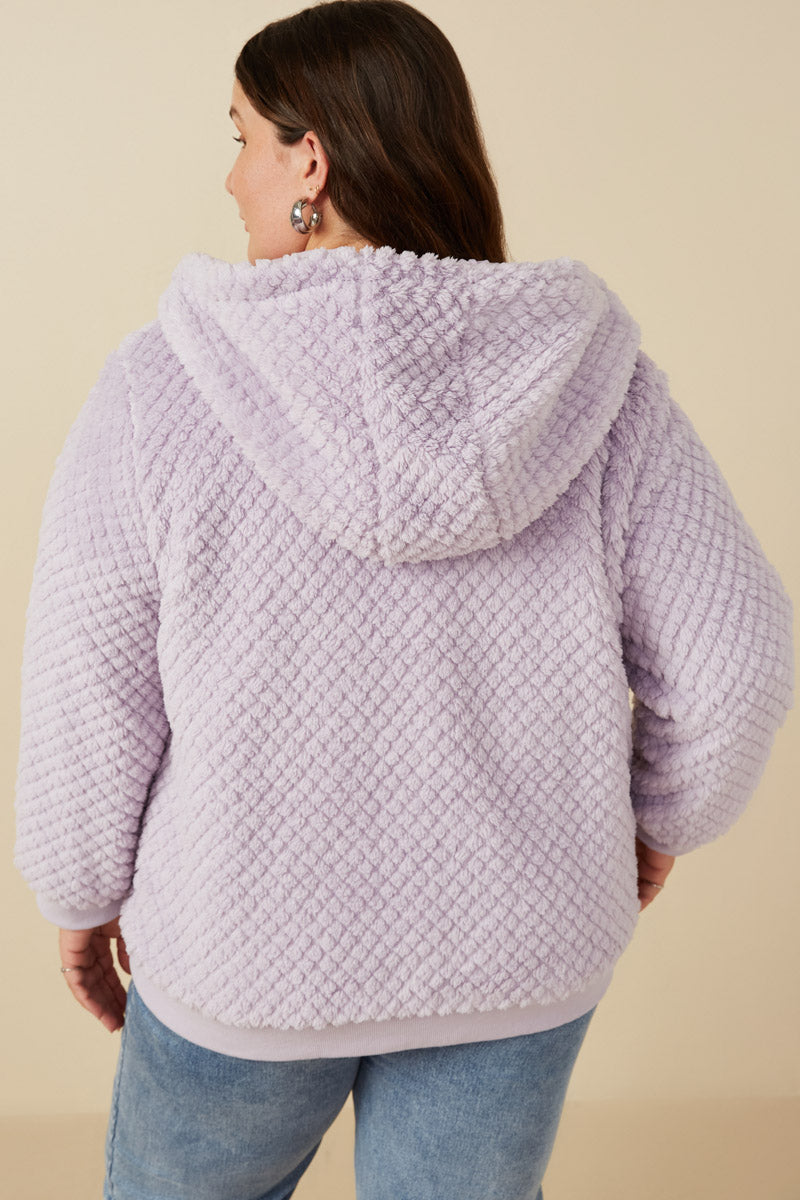 Women's Quilted Plush Hooded Jacket - Cozy Winter Outerwear for Casual Wear & Outdoor Activities