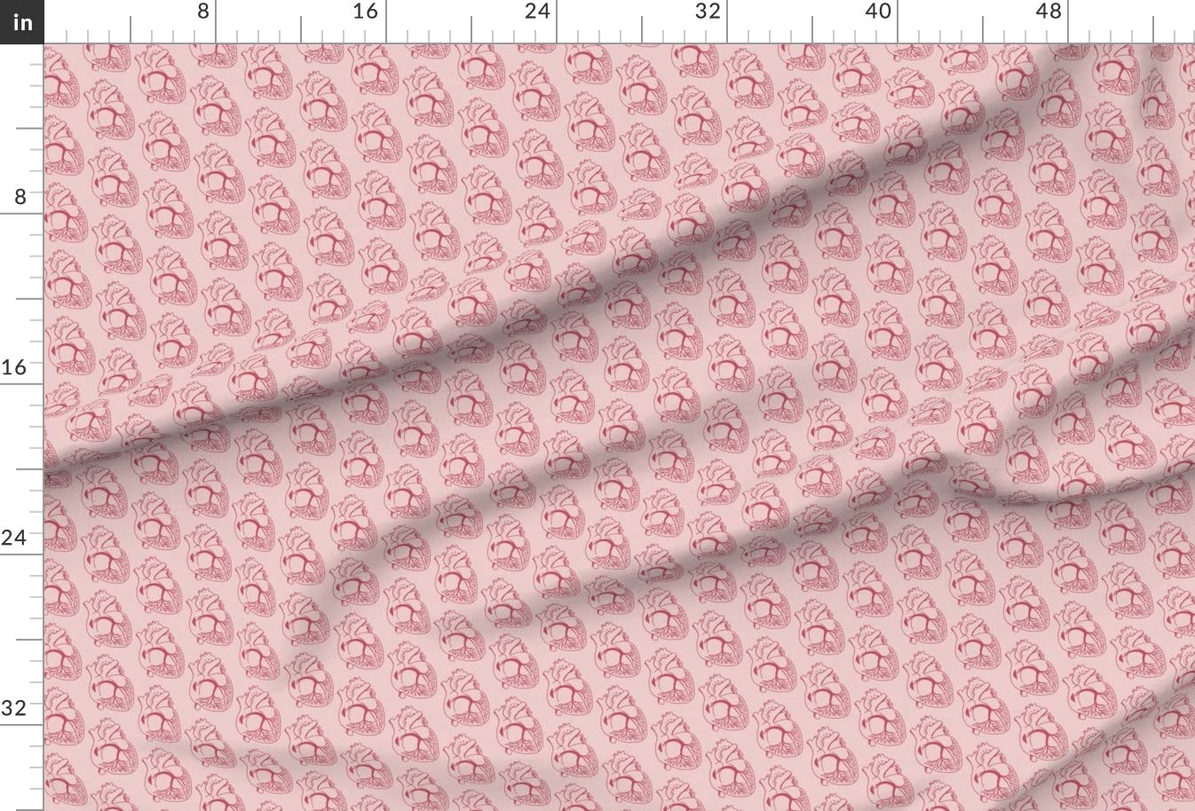 Heart Pink Anatomy Body Nature Whimsical Printed Minky Fabric by The Yard - Soft Sewing Material for Baby Blankets, Quilt Backing & Plush Toys - Perfect for DIY Crafts, Nursery Decor and Gift Making