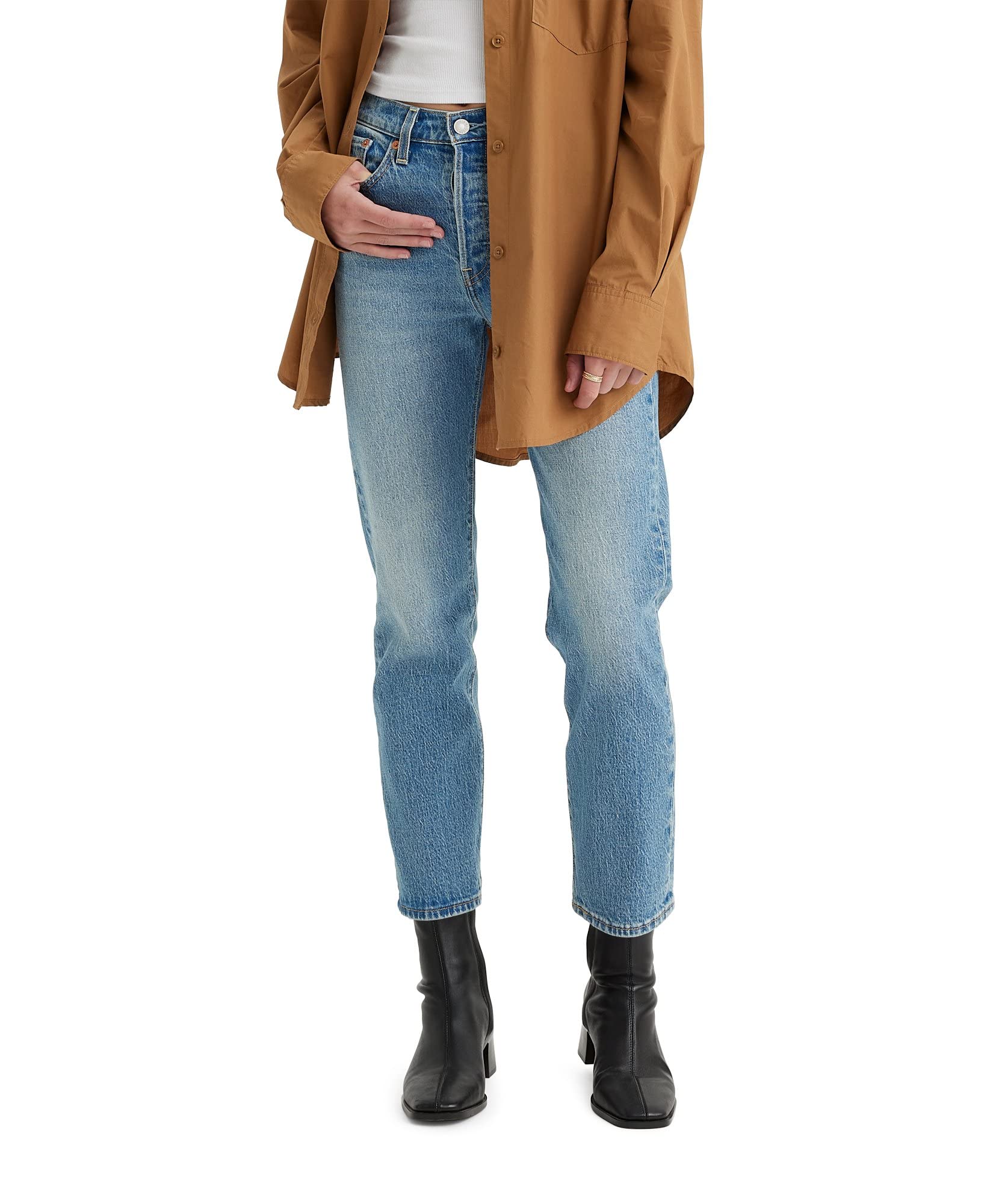 Levi's Women's Premium Wedgie Straight Jeans - High Waist Slim Fit Denim Pants for Casual Wear & Everyday Style