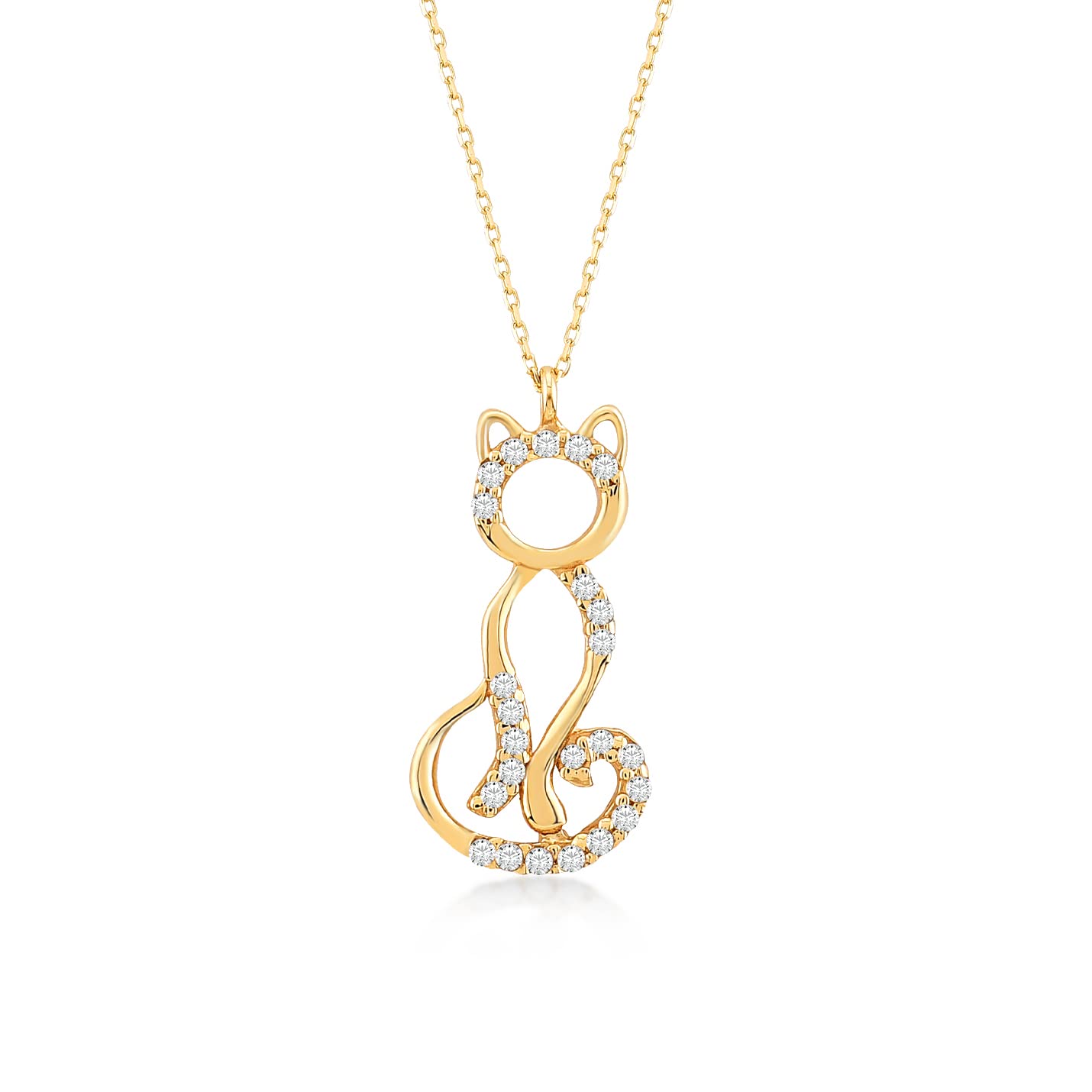 14K Solid Gold Dainty Owl Necklace for Women - 18