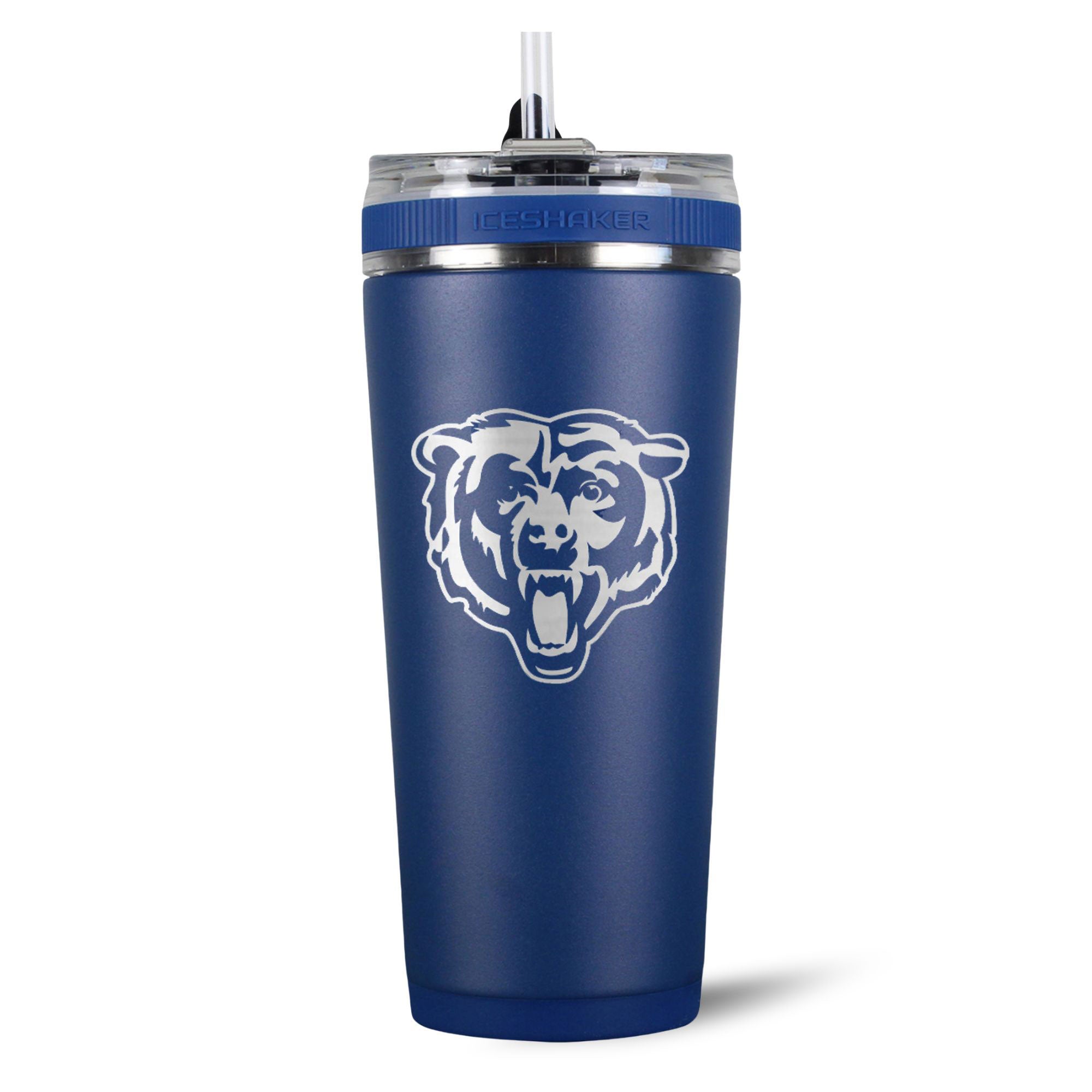 Officially Licensed Chicago Bears 26oz Insulated Flex Bottle - Navy Blue Water Bottle for Sports, Gym & Outdoor Activities