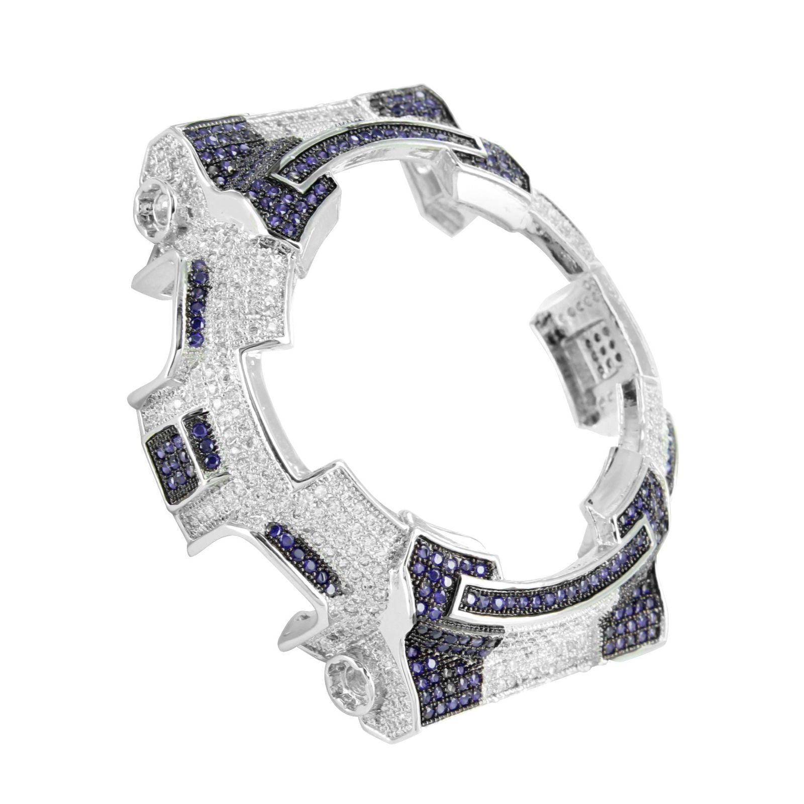 G Shock GA100 Men's Watch - Blue Bezel with White Lab Diamonds & Gold Finish | Durable Sports Watch for Outdoor Activities & Casual Wear
