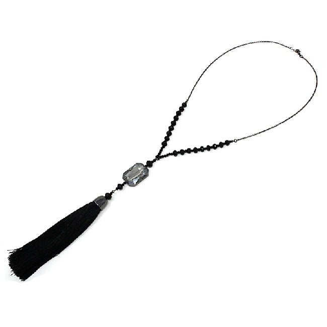Elegant Glass Bead & Tassel Necklace for Women – Bohemian Style Handmade Jewelry – Perfect for Parties, Weddings & Everyday Wear
