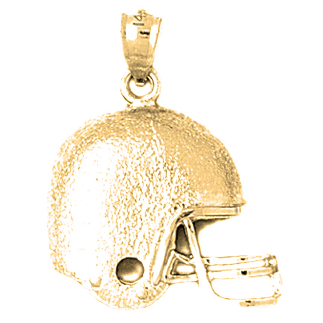 14K Yellow Gold-Plated 925 Sterling Silver Football Helmet Pendant Necklace - Perfect for NFL Fans, Sports Jewelry Gift for Men & Women - Game Day, Birthday, Anniversary Celebration Accessories