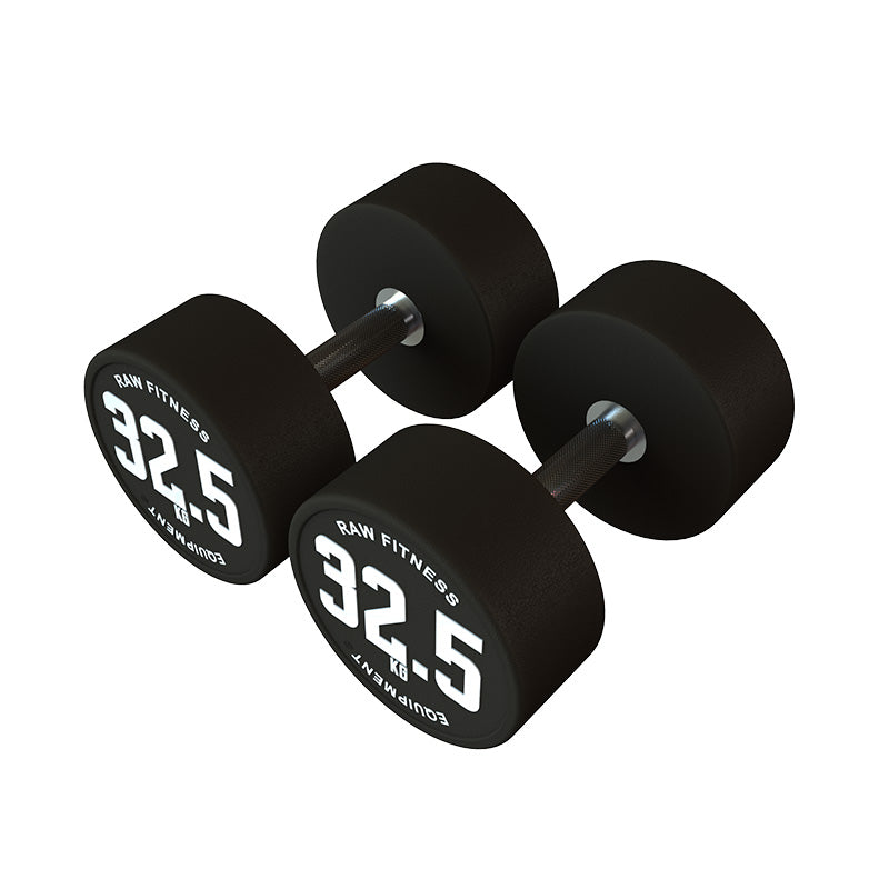 32.5KG Dumbbell Set - Round Rubber Coated Hex Dumbbells for Home Gym, Strength Training & Weightlifting - Perfect for CrossFit, Bodybuilding & Fitness Workouts