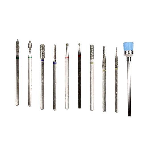 10pcs Tungsten Steel Nail Art Drill Bits for Electric Nail Drill Machine - Professional Manicure & Pedicure Accessories for Dead Skin Removal & Polishing - Perfect for Salon, Home & DIY Nail Care