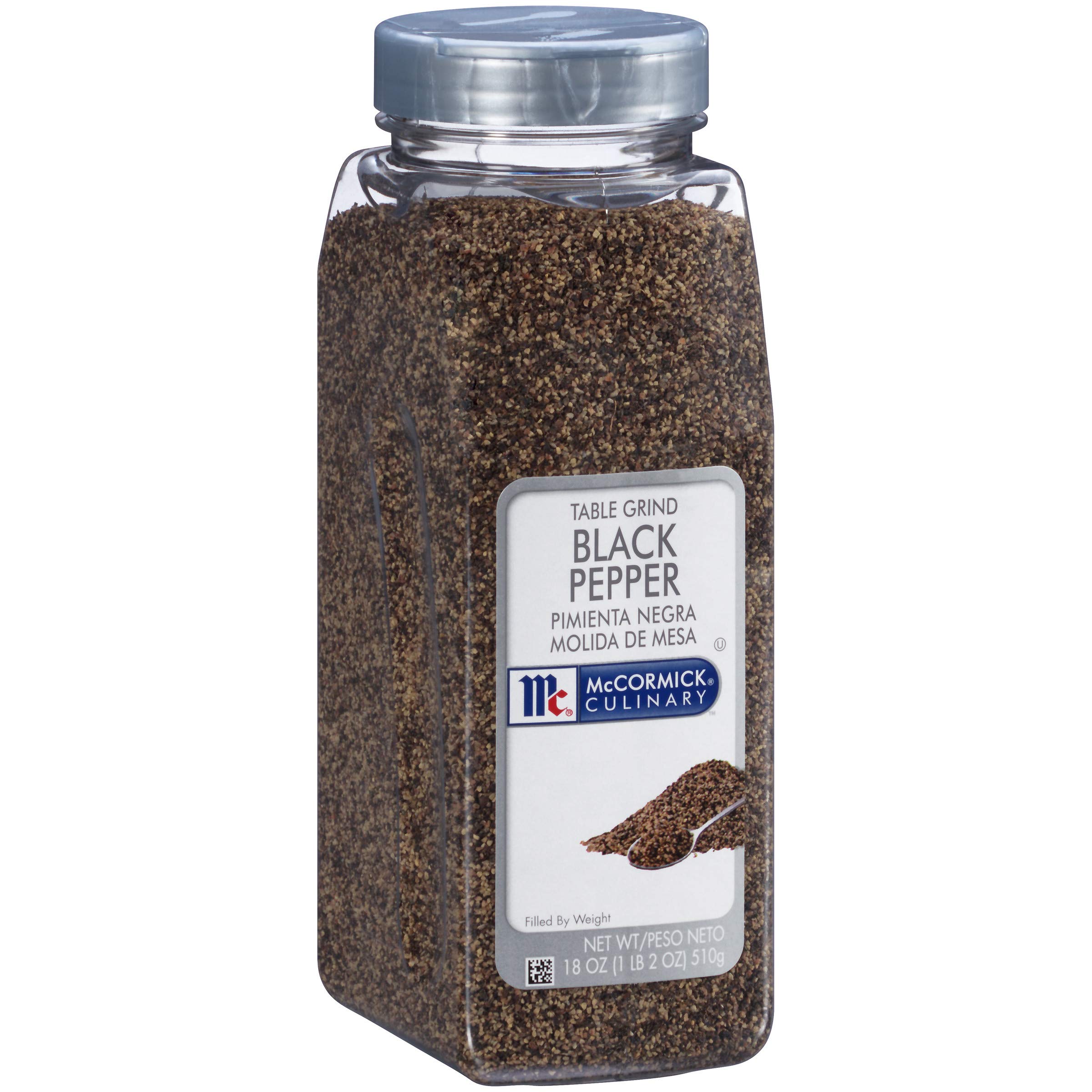 McCormick Culinary Table Grind Black Pepper, 18 oz - Coarse Ground Black Pepper for Cooking, Seasoning, Grilling & Baking | Perfect for Vegetables, Meat Rubs, Roasts, Soups & Stews | Restaurant-Quality Spice for Home Chefs