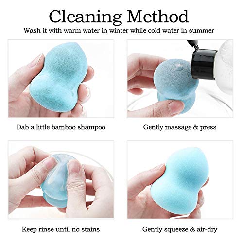 FAMEZA 10 PCS Makeup Sponge Set - Professional Beauty Blender Sponges for Foundation & Concealer, Dry & Wet Use, Multicolor Egg & Gourd Shape Makeup Puffs - Perfect for Flawless Makeup Application at Home or Salon