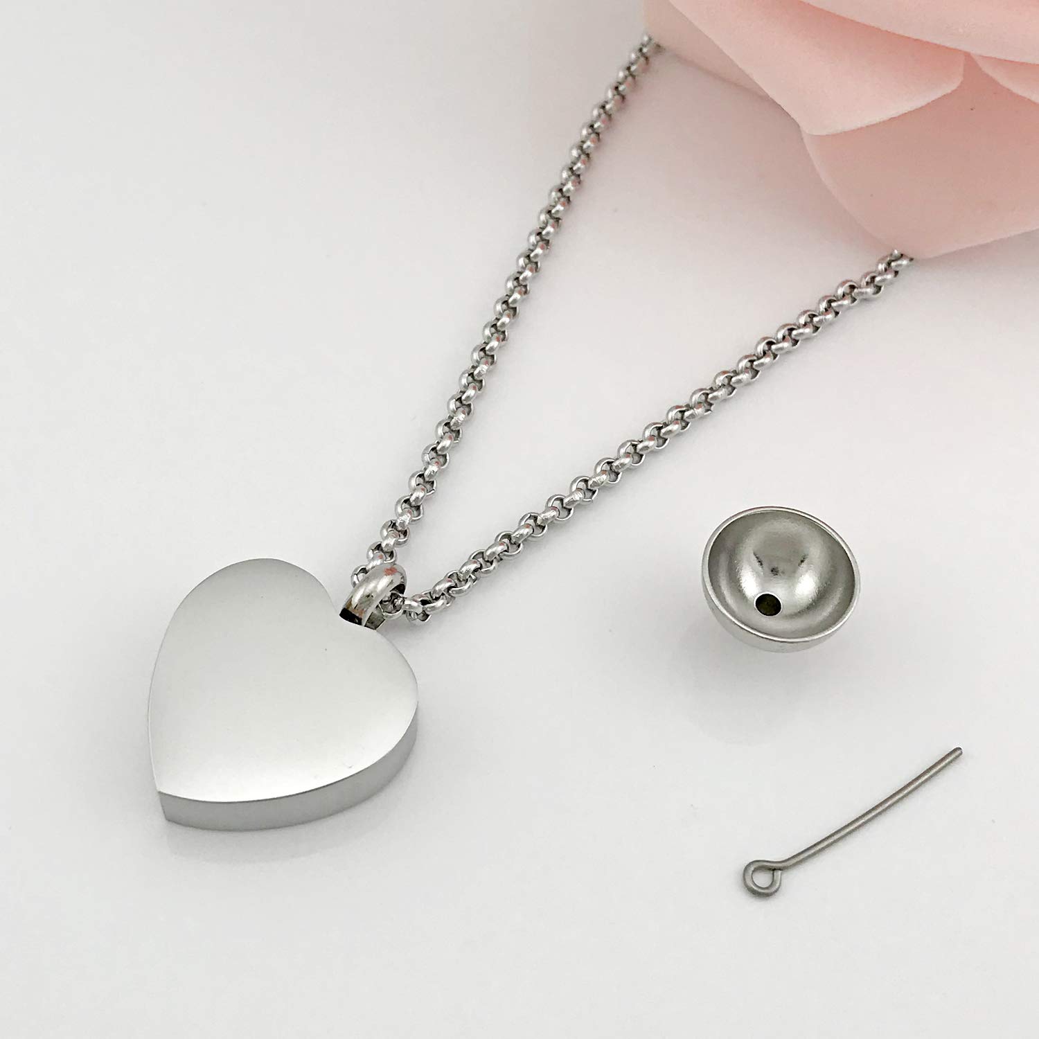Memorial Urn Necklace for Ashes - Forever in My Heart Cremation Jewelry Pendant with Funnel Filler Kit | Keepsake for Loved Ones, Perfect for Remembrance & Daily Wear