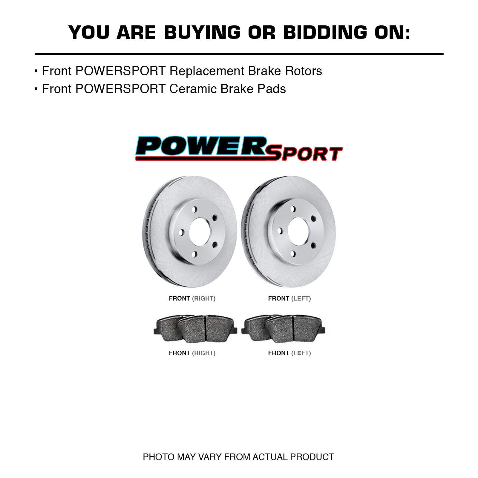 PowerSport Front Brake Pads and Rotors Kit - Semi-Metallic Brake System for 1995-2002 Land Rover Range Rover | Enhanced Stopping Power for Off-Road & City Driving