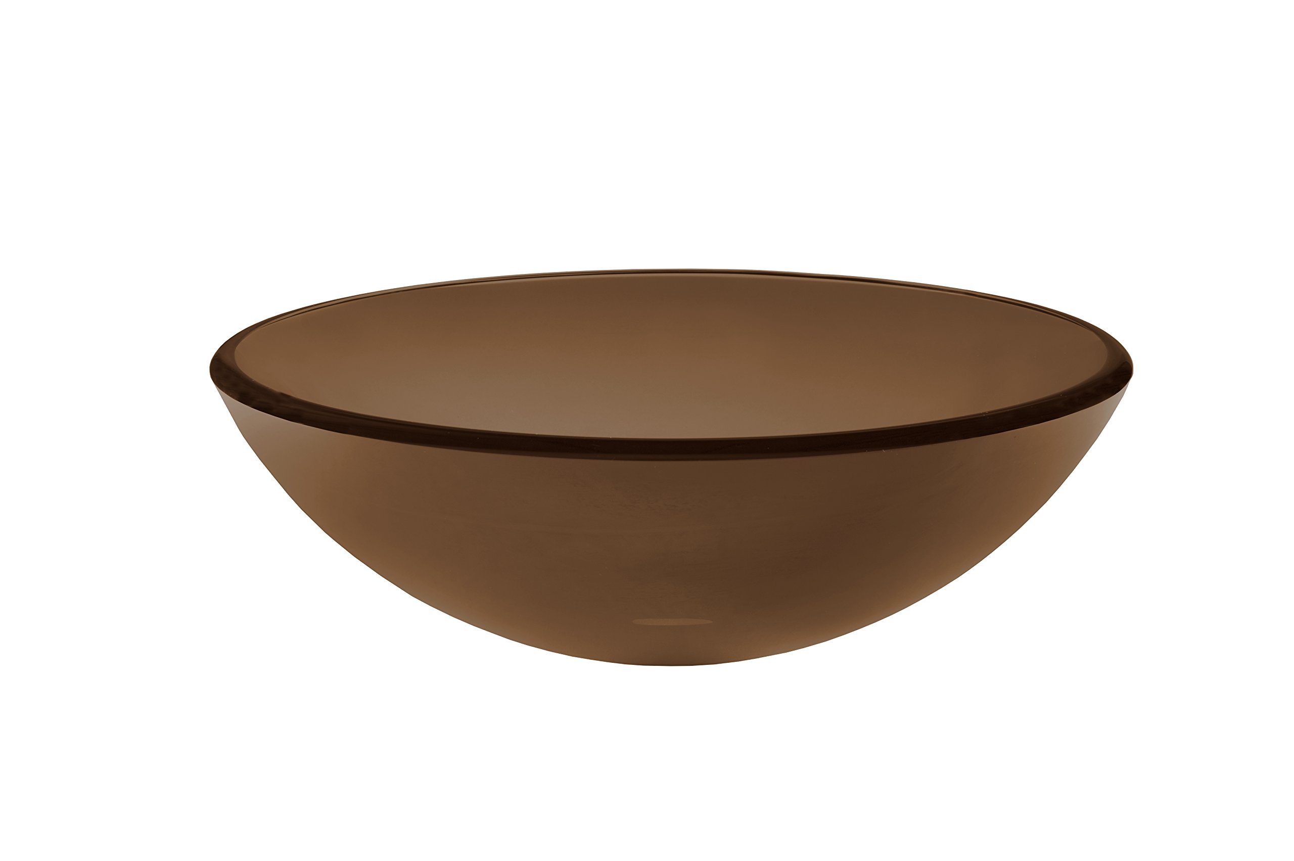 Novatto TY Glass Brown Vessel Bathroom Sink - Modern Above Counter Vanity Basin for Powder Room & Master Bath Decor
