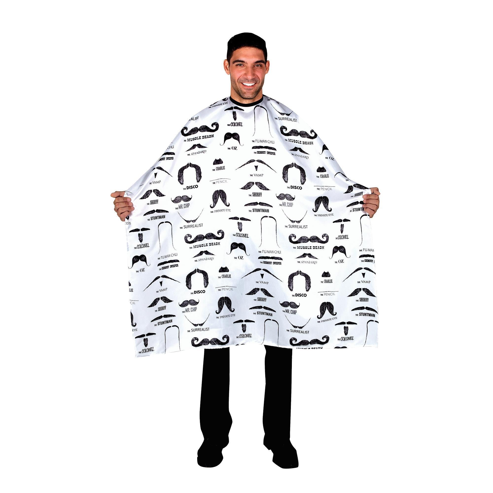 Betty Dain Stache Styling Cape - Professional Mustache Grooming Cape for Barbers & Stylists - Perfect for Salon, Home Grooming & Beard Care