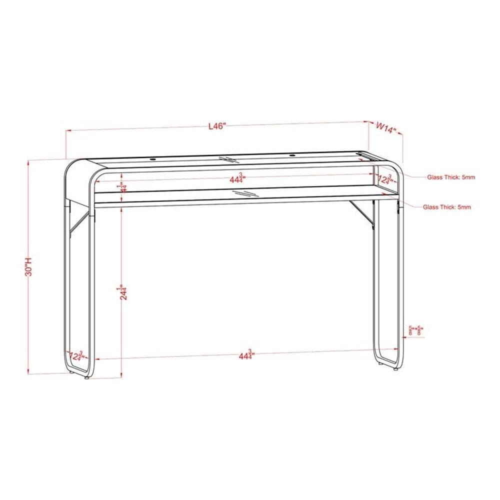 Modern Gold Glass Top Console Table - Stylish Contemporary Entryway Sofa Table for Living Room, Hallway & Foyer - Furniture of America Mexller Collection